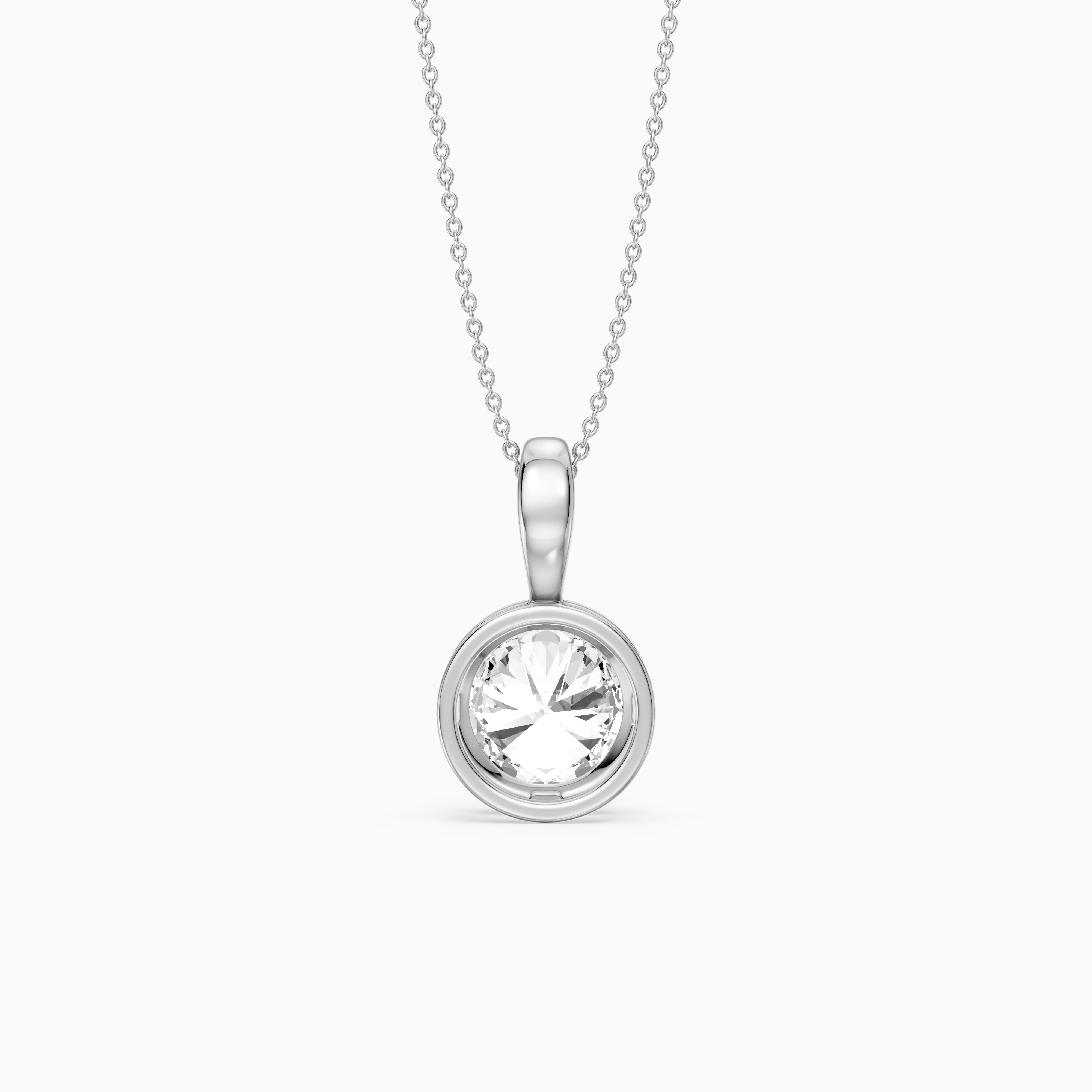 Shiri Round Lab Grown Diamond Bezel Solitaire Pendant