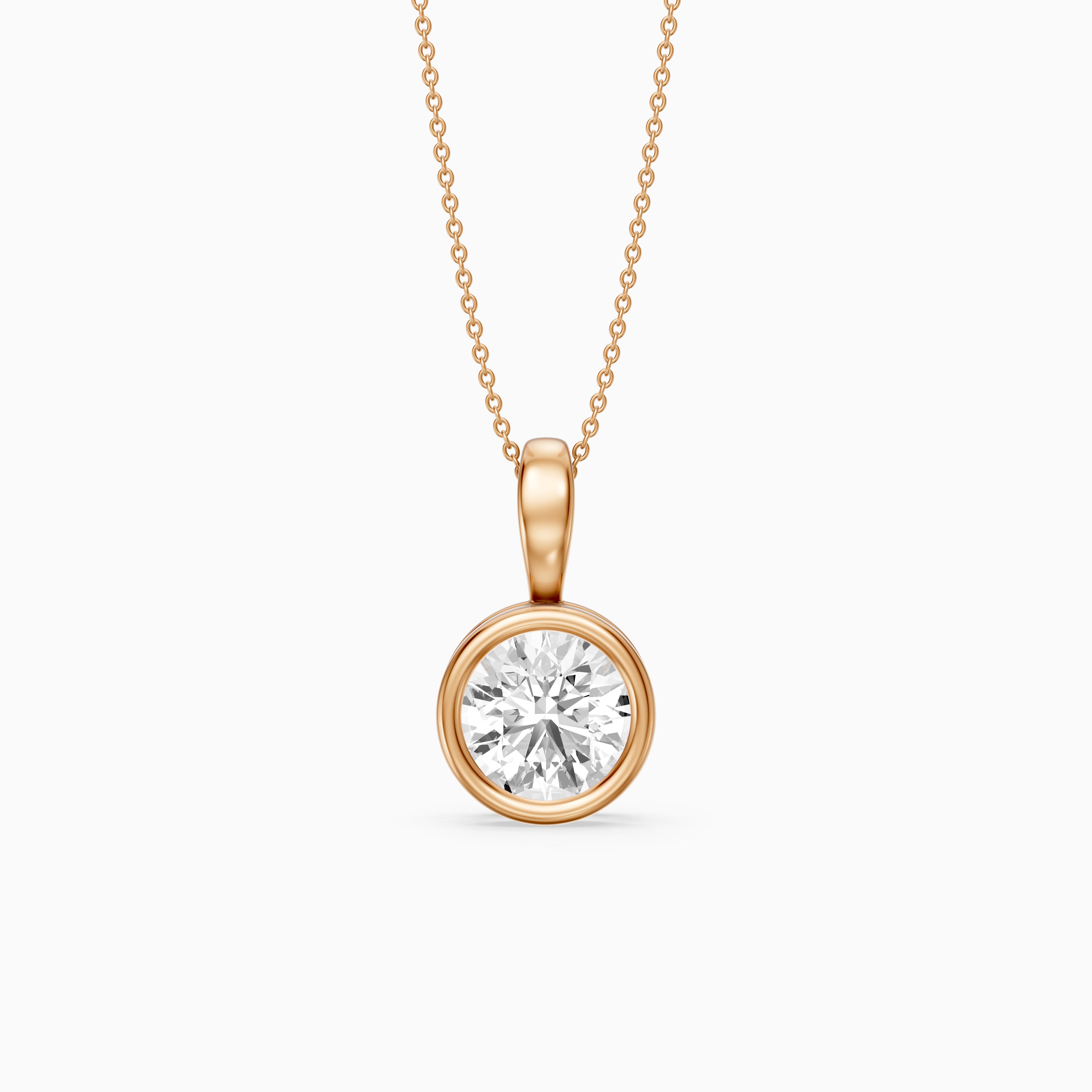 Shiri Round Lab Grown Diamond Bezel Solitaire Pendant