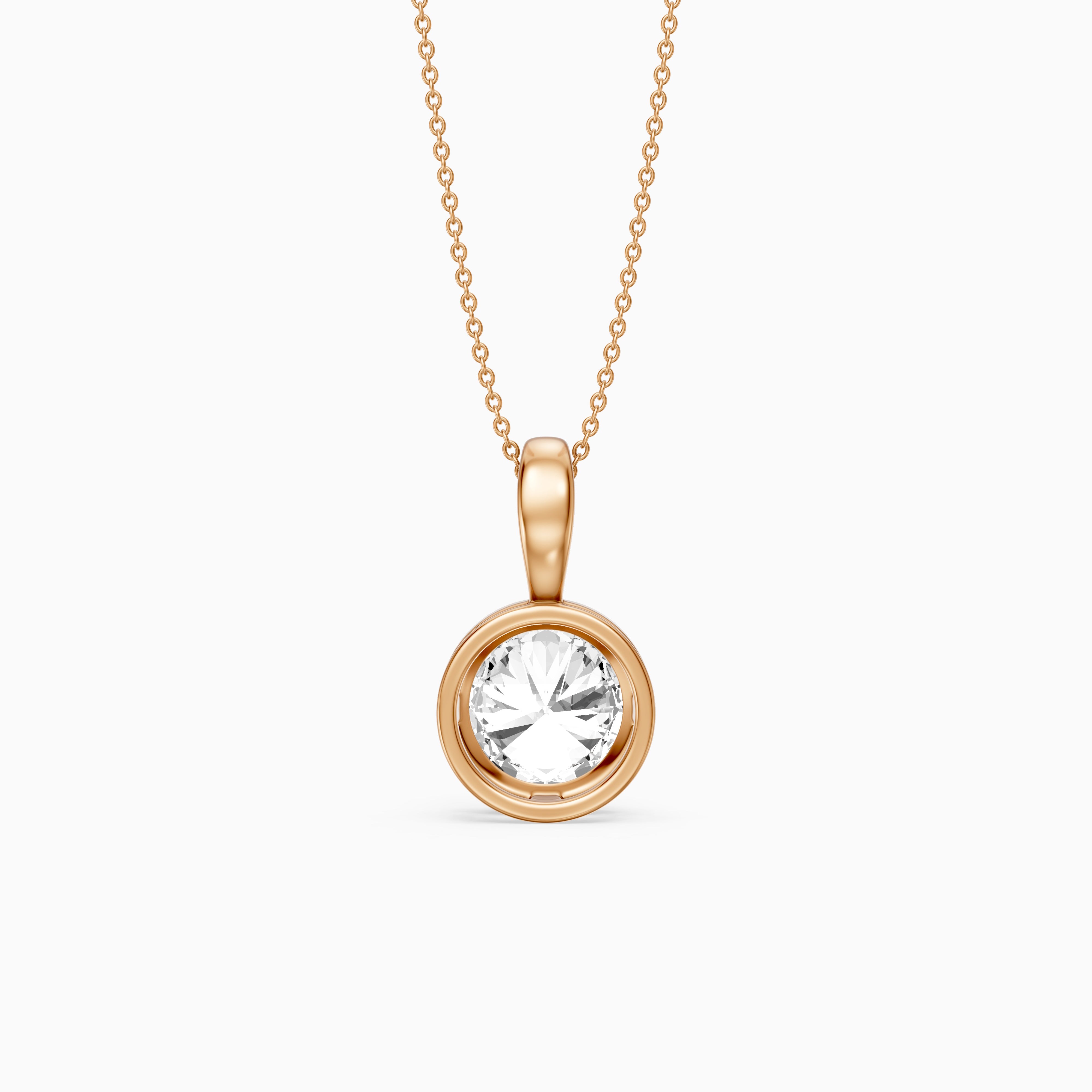 Shiri Round Lab Grown Diamond Bezel Solitaire Pendant