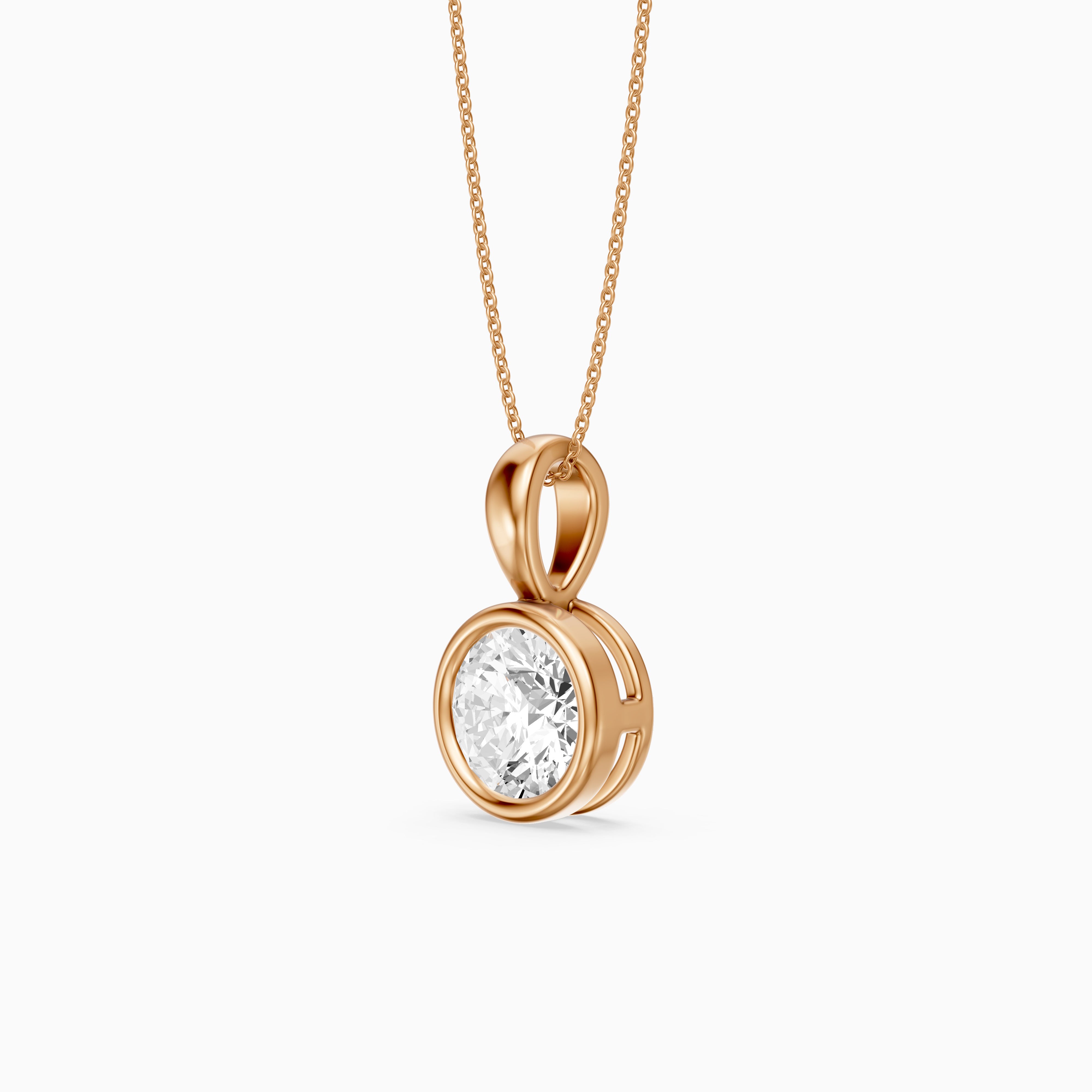 Shiri Round Lab Grown Diamond Bezel Solitaire Pendant