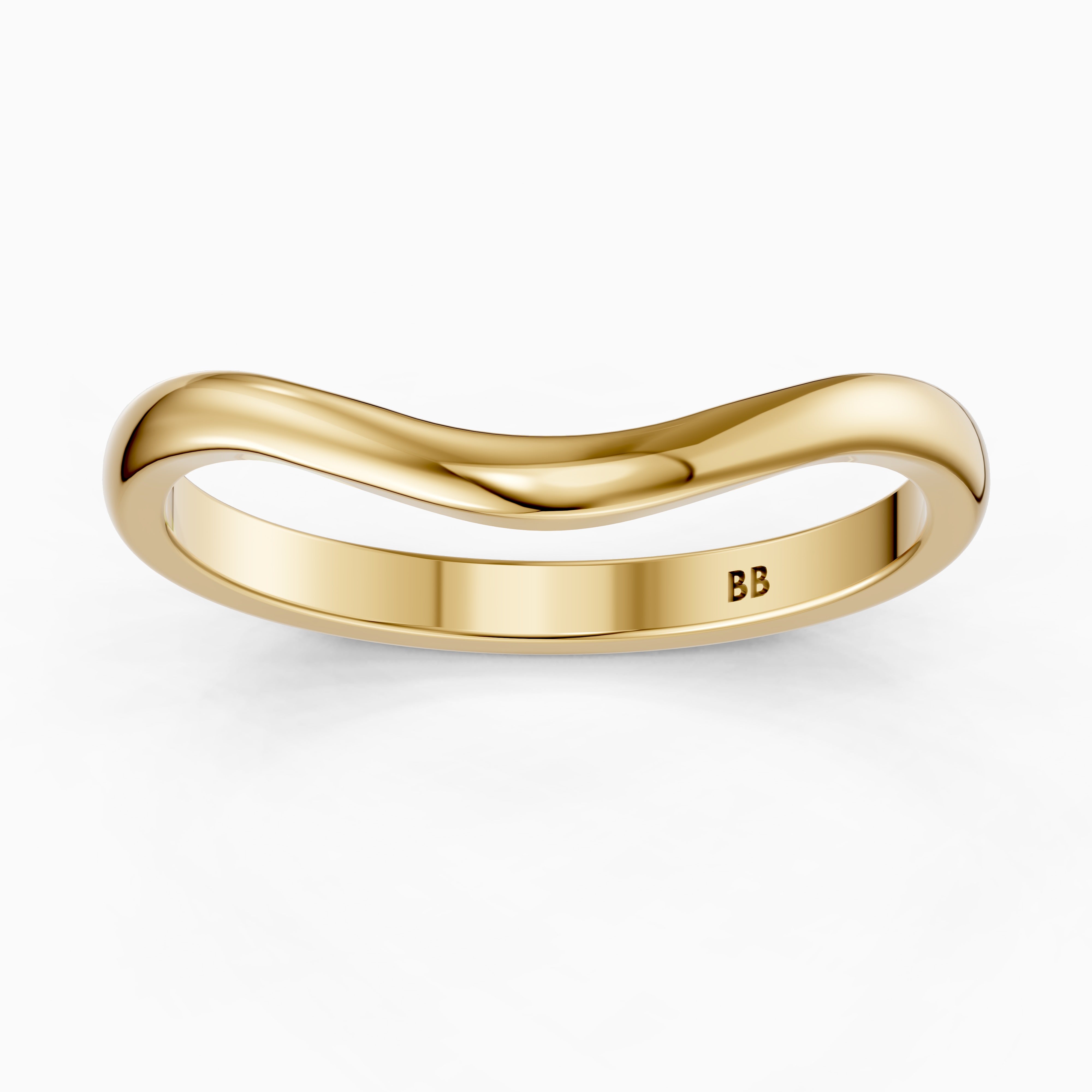 Jovie Curved Plain Wedding Band