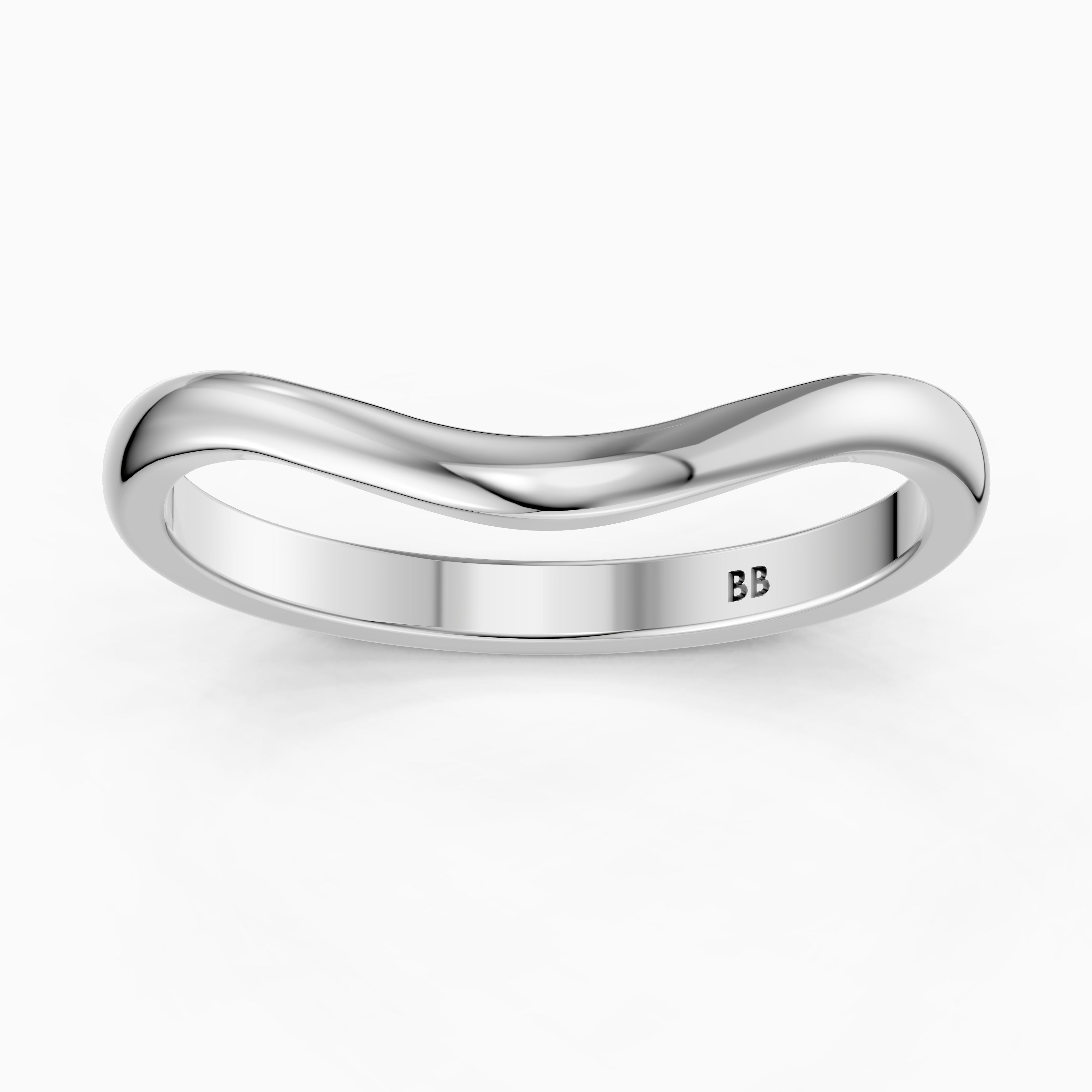 Jovie Curved Plain Wedding Band