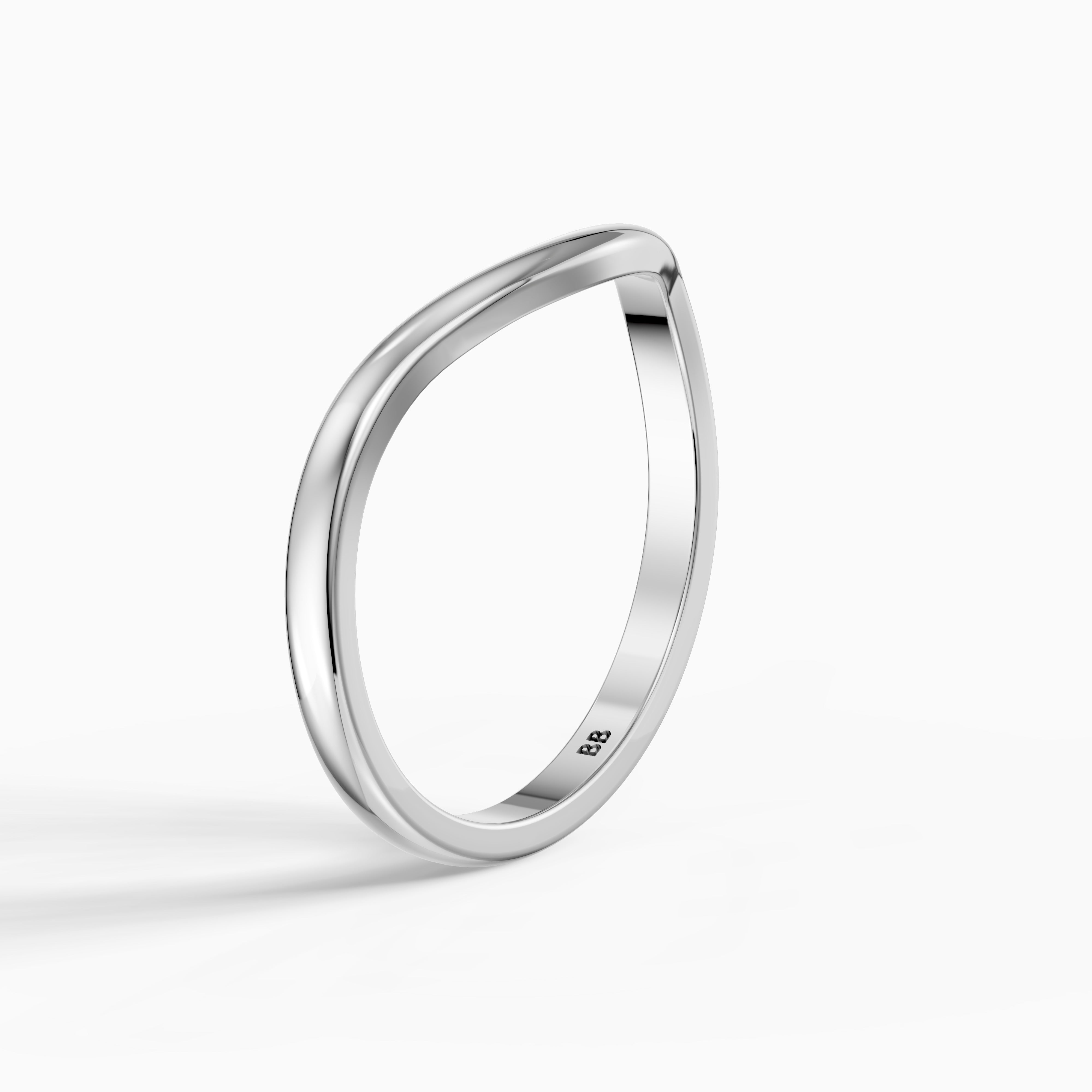 Jovie Curved Plain Wedding Band