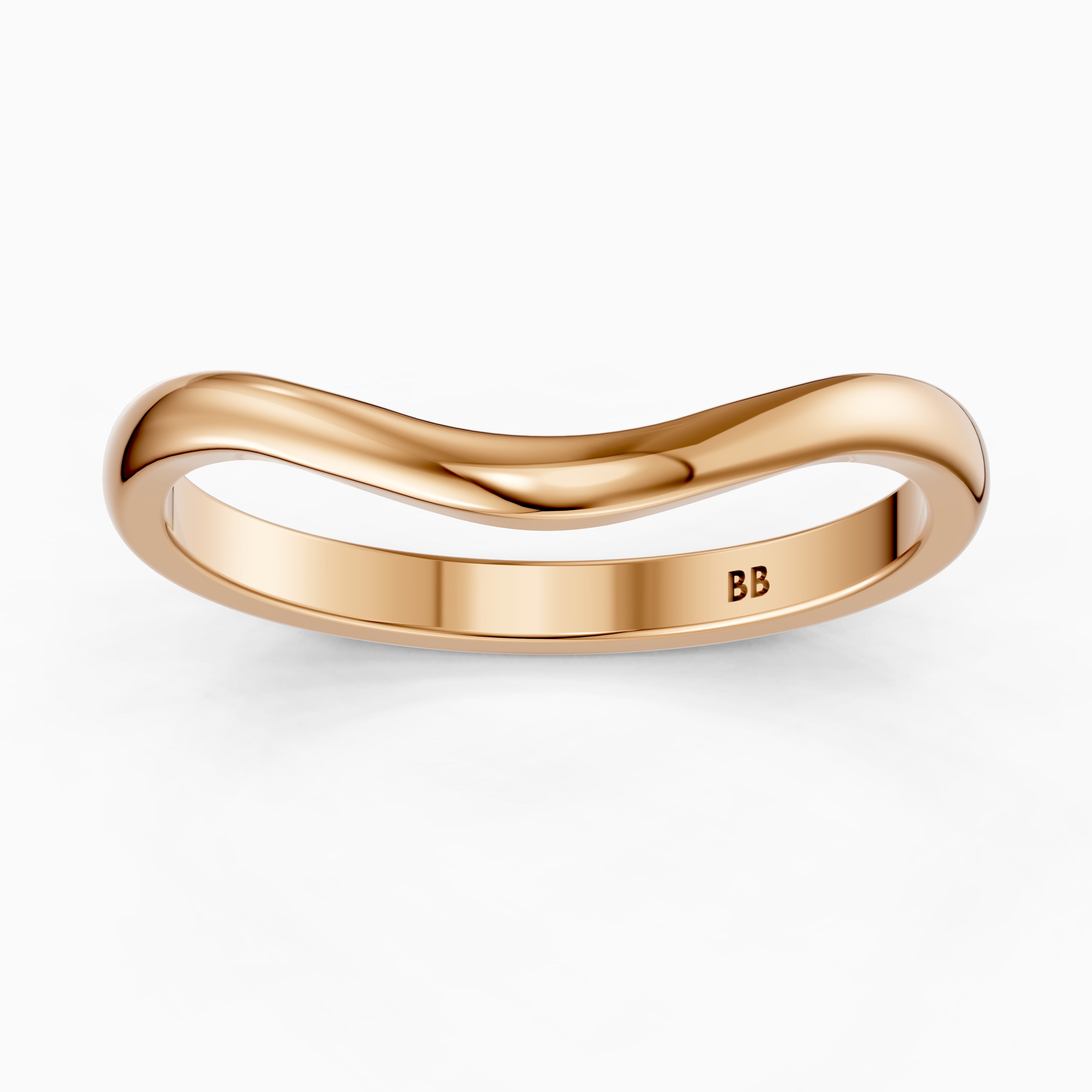 Jovie Curved Plain Wedding Band