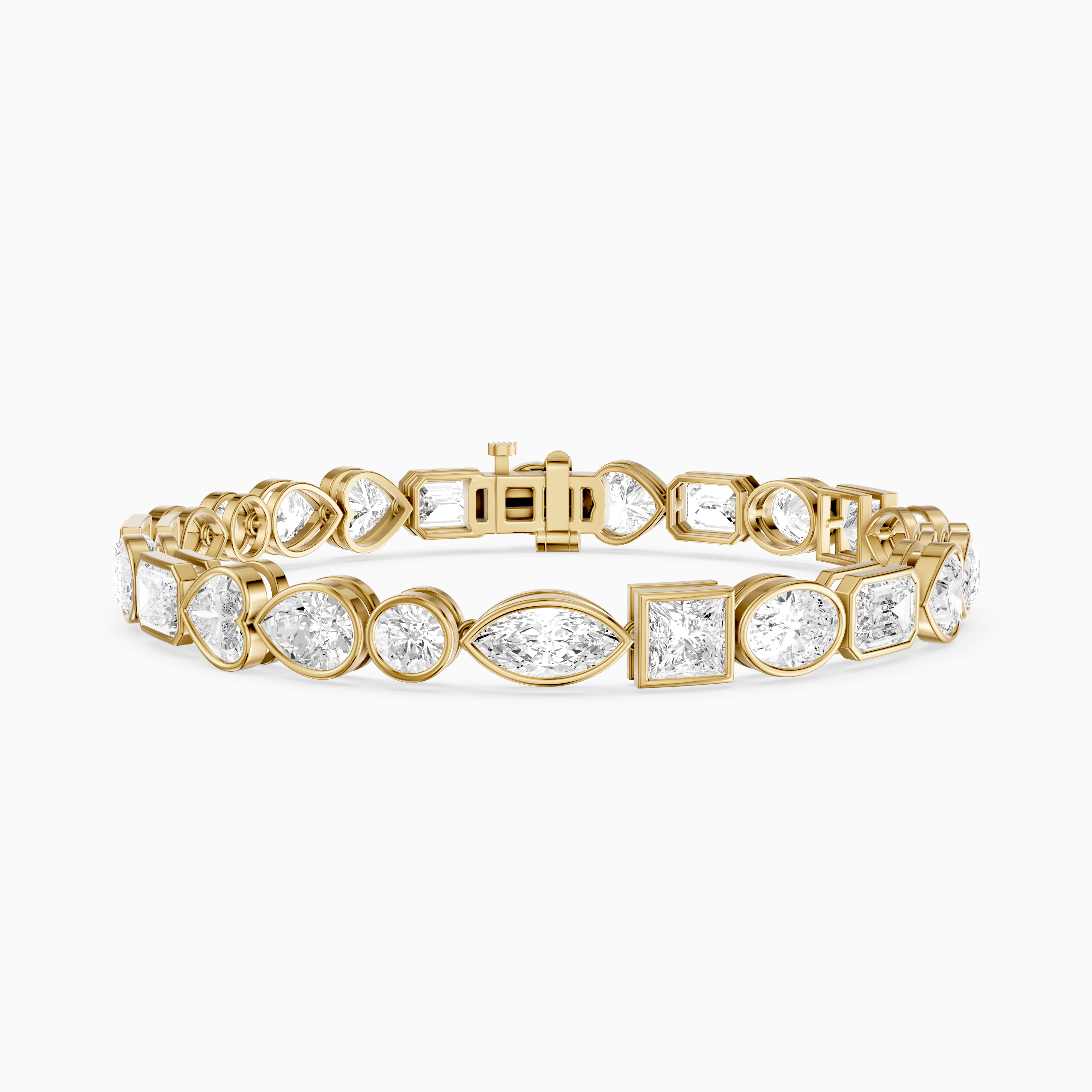 Ily Multi Shape Lab Grown Diamond Bezel Tennis Bracelet