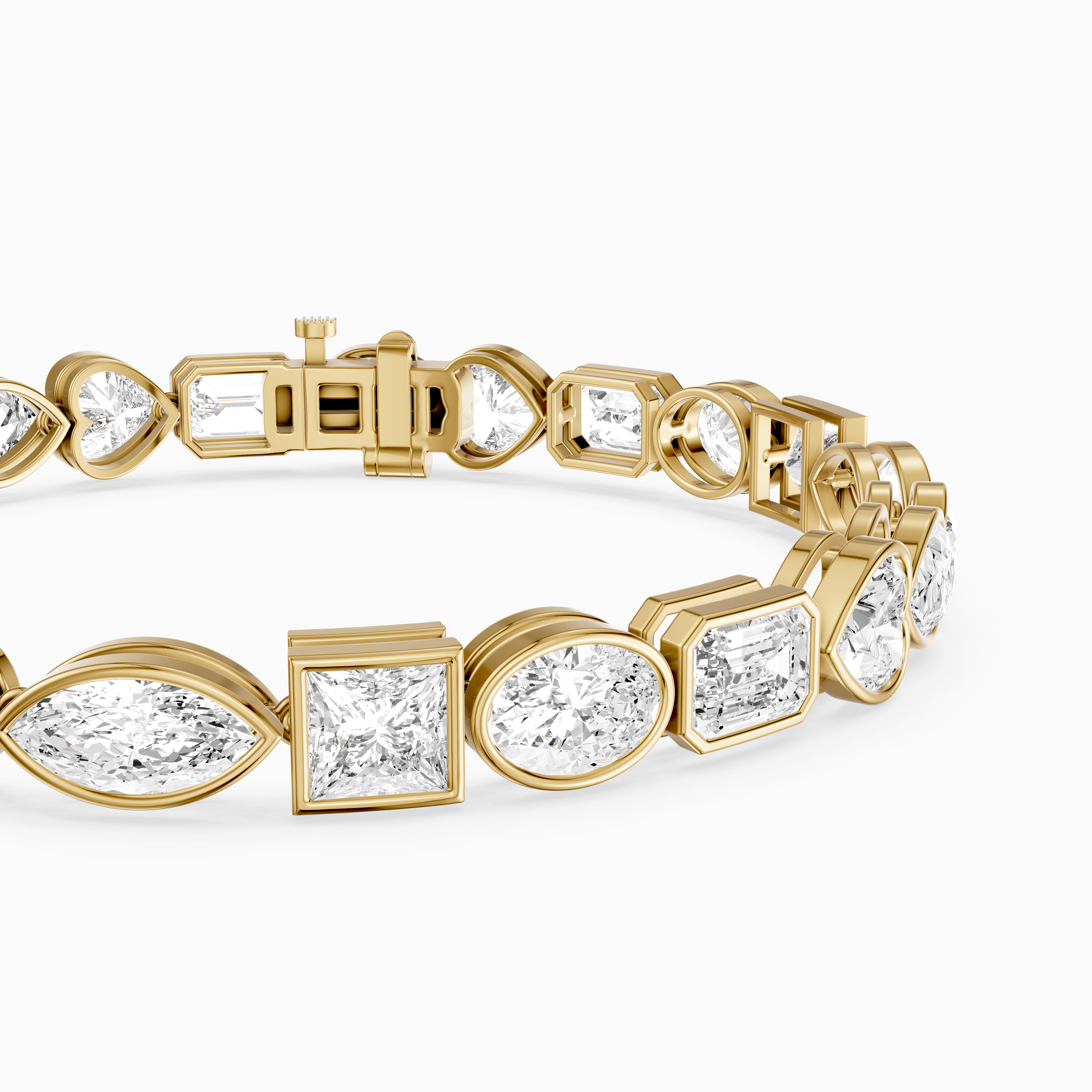 Ily Multi Shape Lab Grown Diamond Bezel Tennis Bracelet