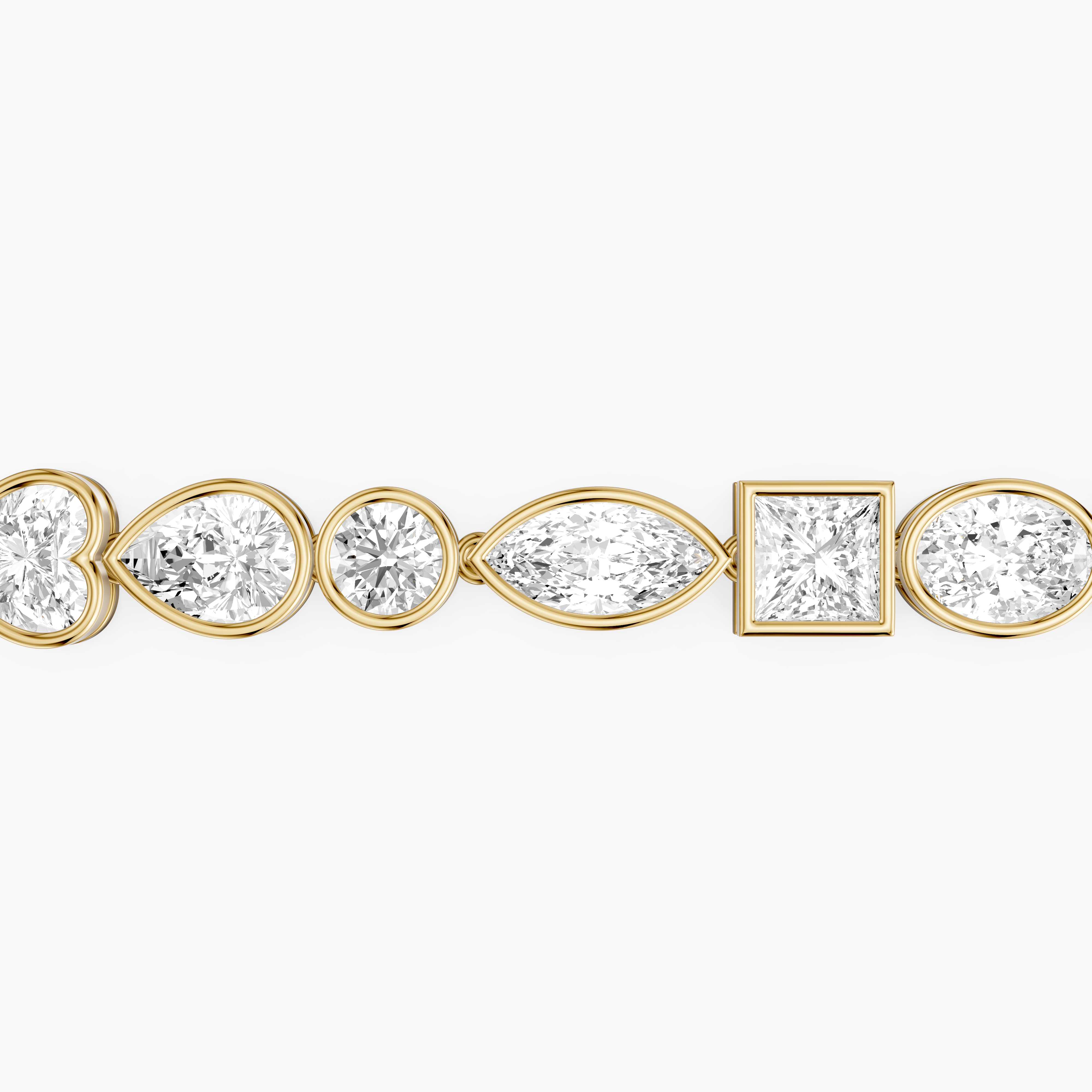 Ily Multi Shape Lab Grown Diamond Bezel Tennis Bracelet