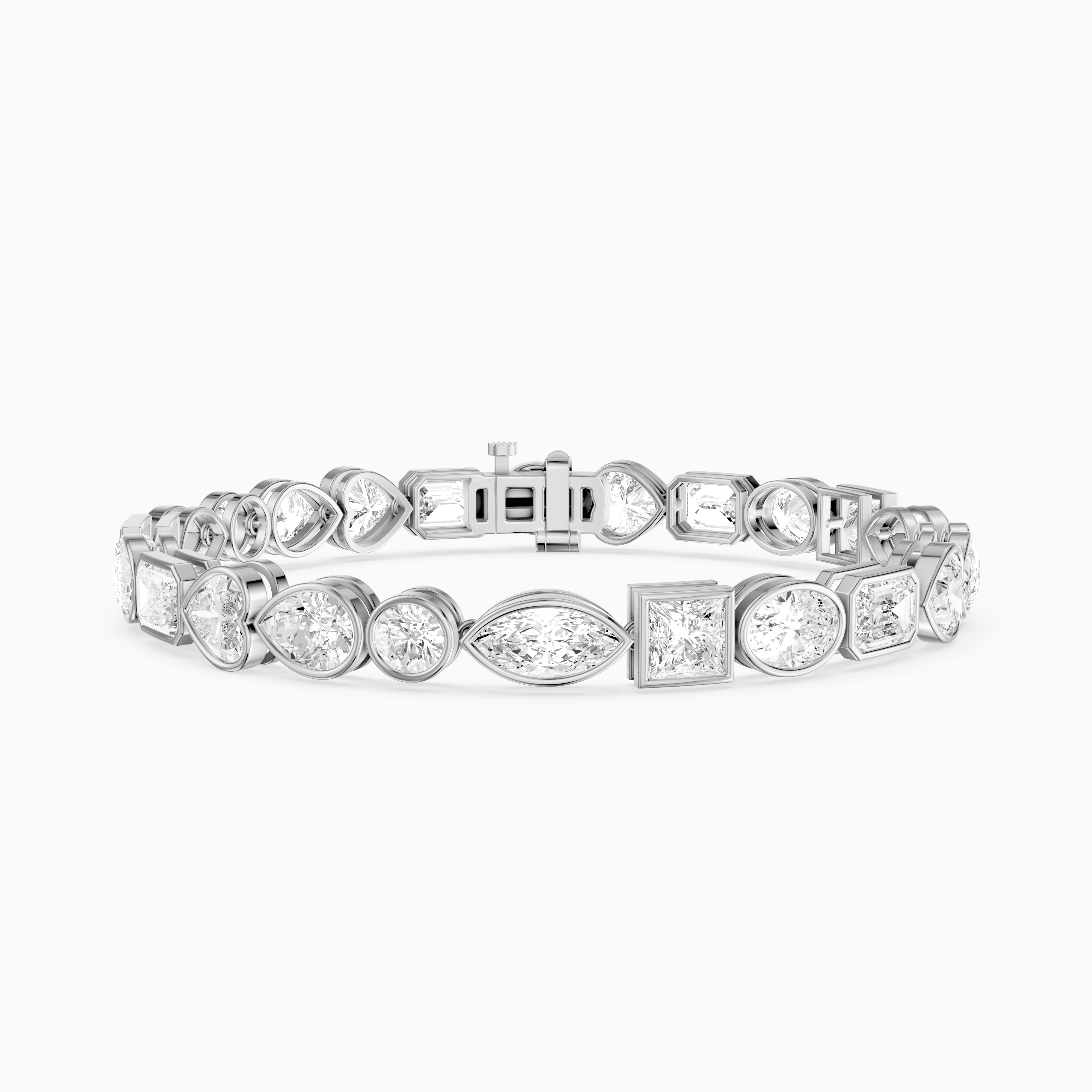 Ily Multi Shape Lab Grown Diamond Bezel Tennis Bracelet