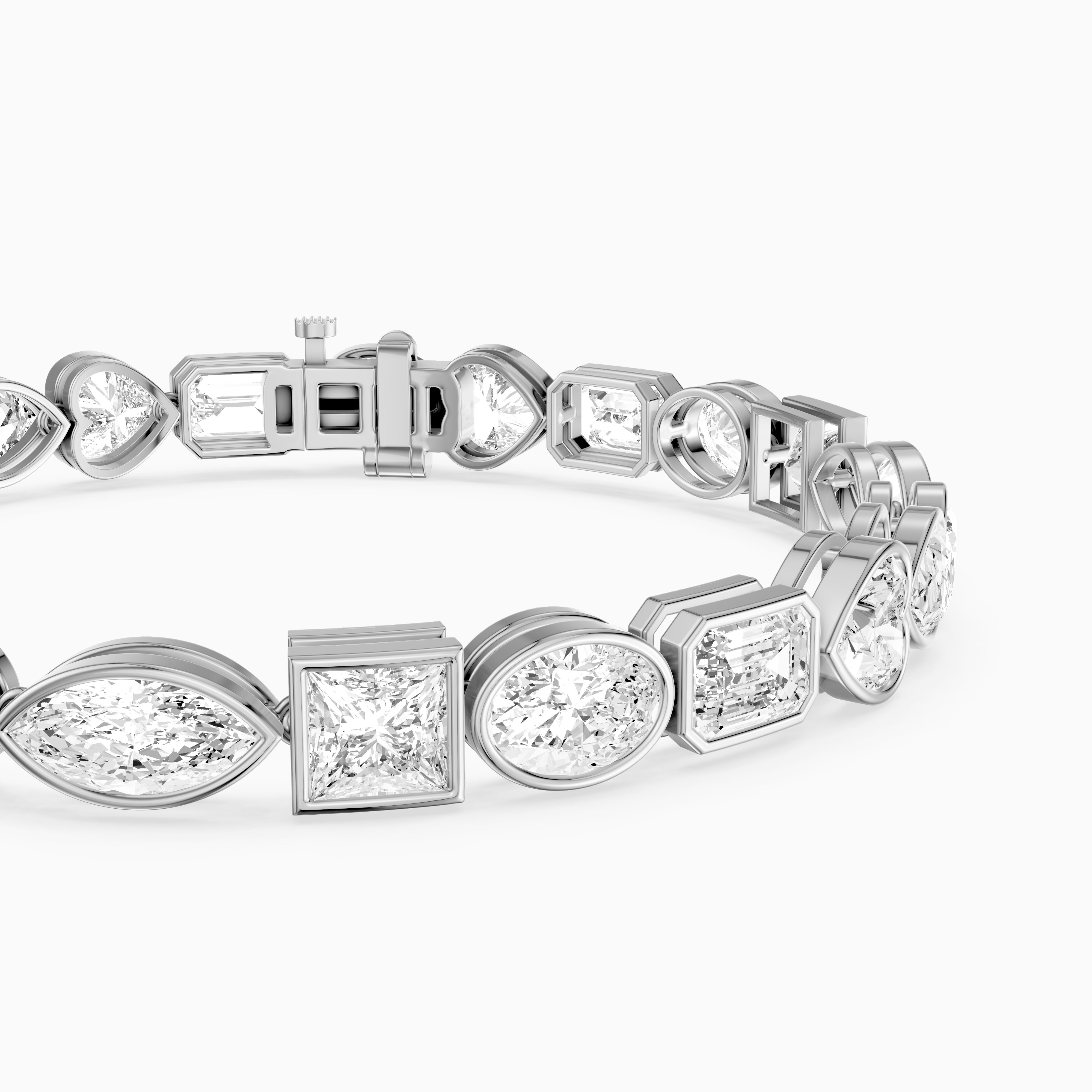 Ily Multi Shape Lab Grown Diamond Bezel Tennis Bracelet