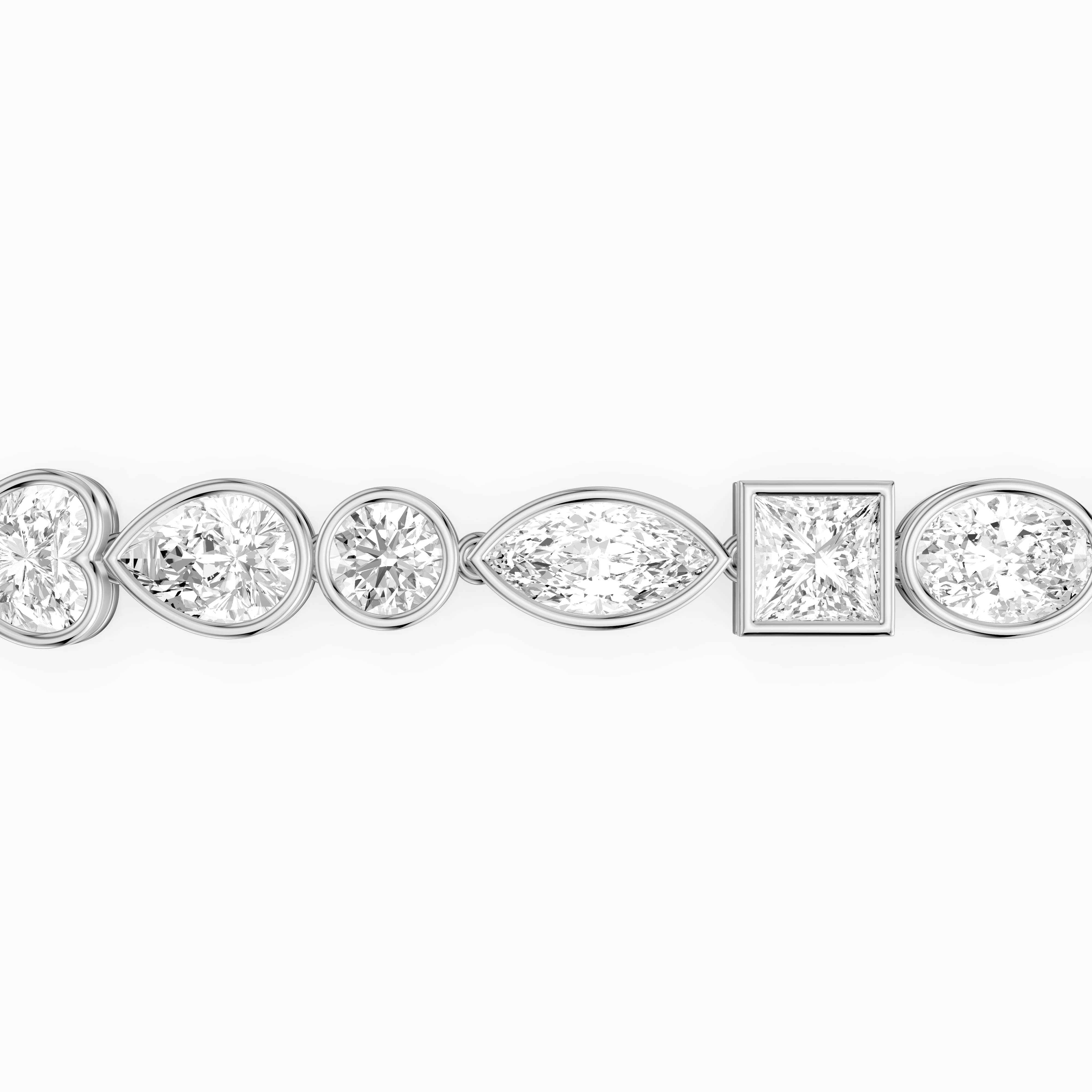 Ily Multi Shape Lab Grown Diamond Bezel Tennis Bracelet
