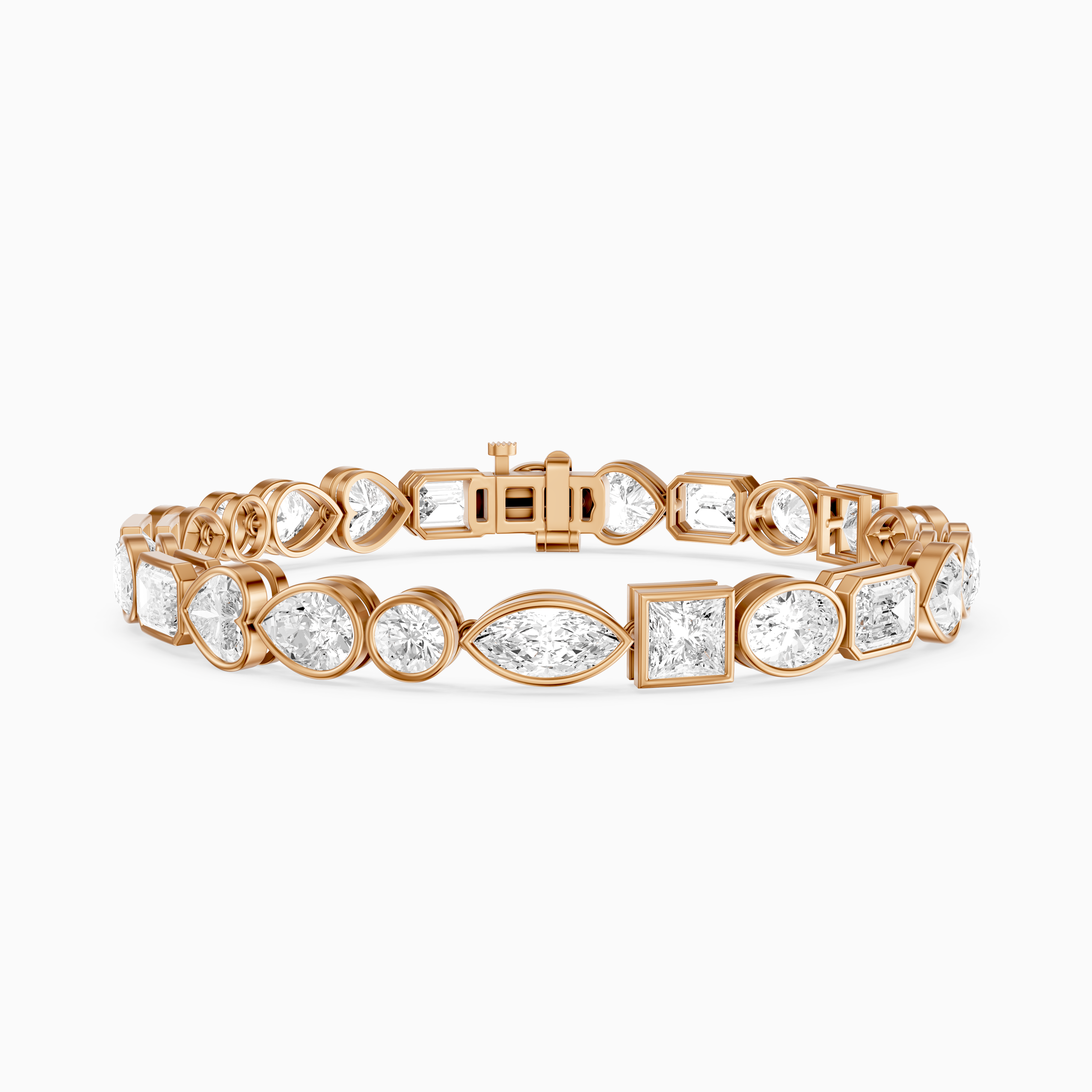 Ily Multi Shape Lab Grown Diamond Bezel Tennis Bracelet