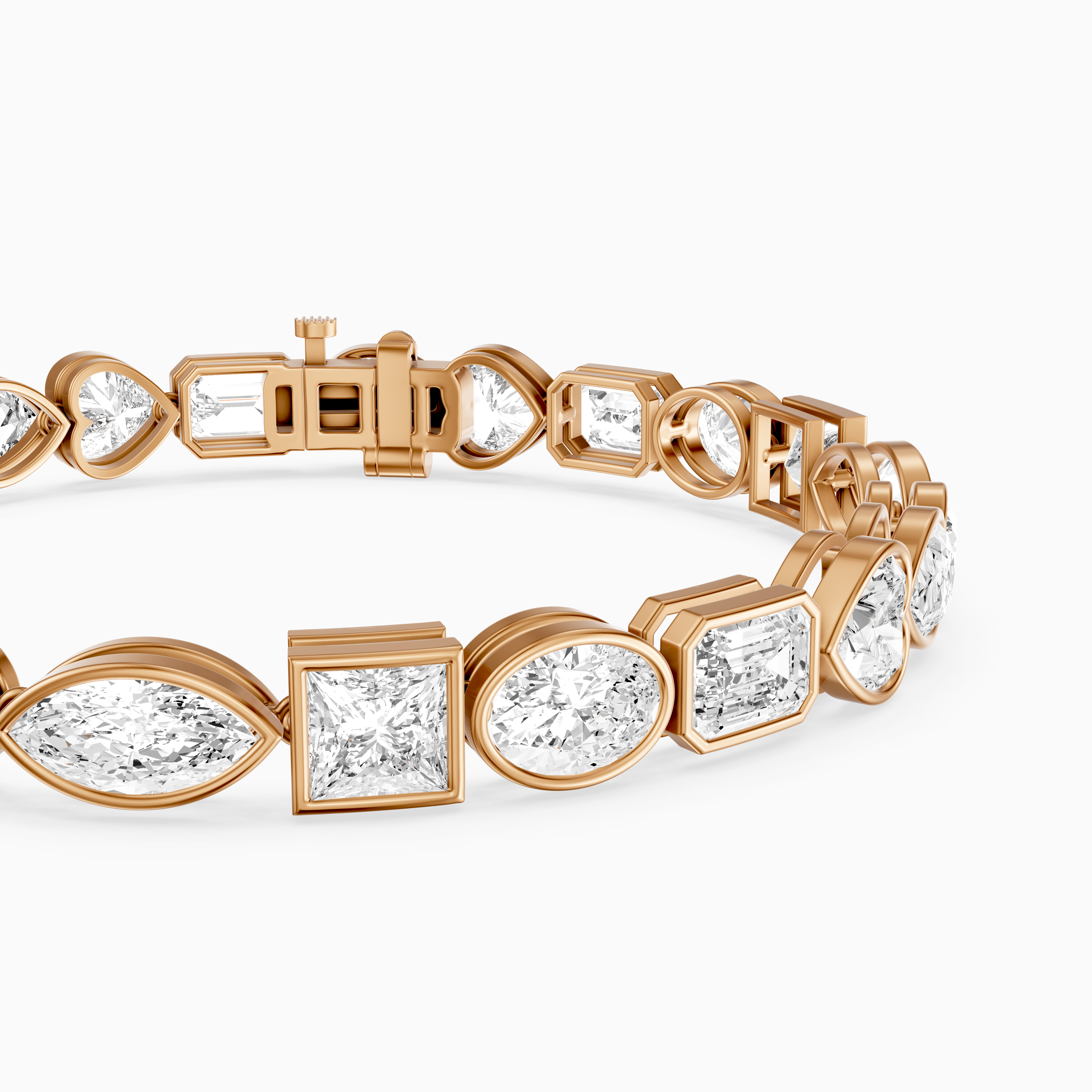 Ily Multi Shape Lab Grown Diamond Bezel Tennis Bracelet