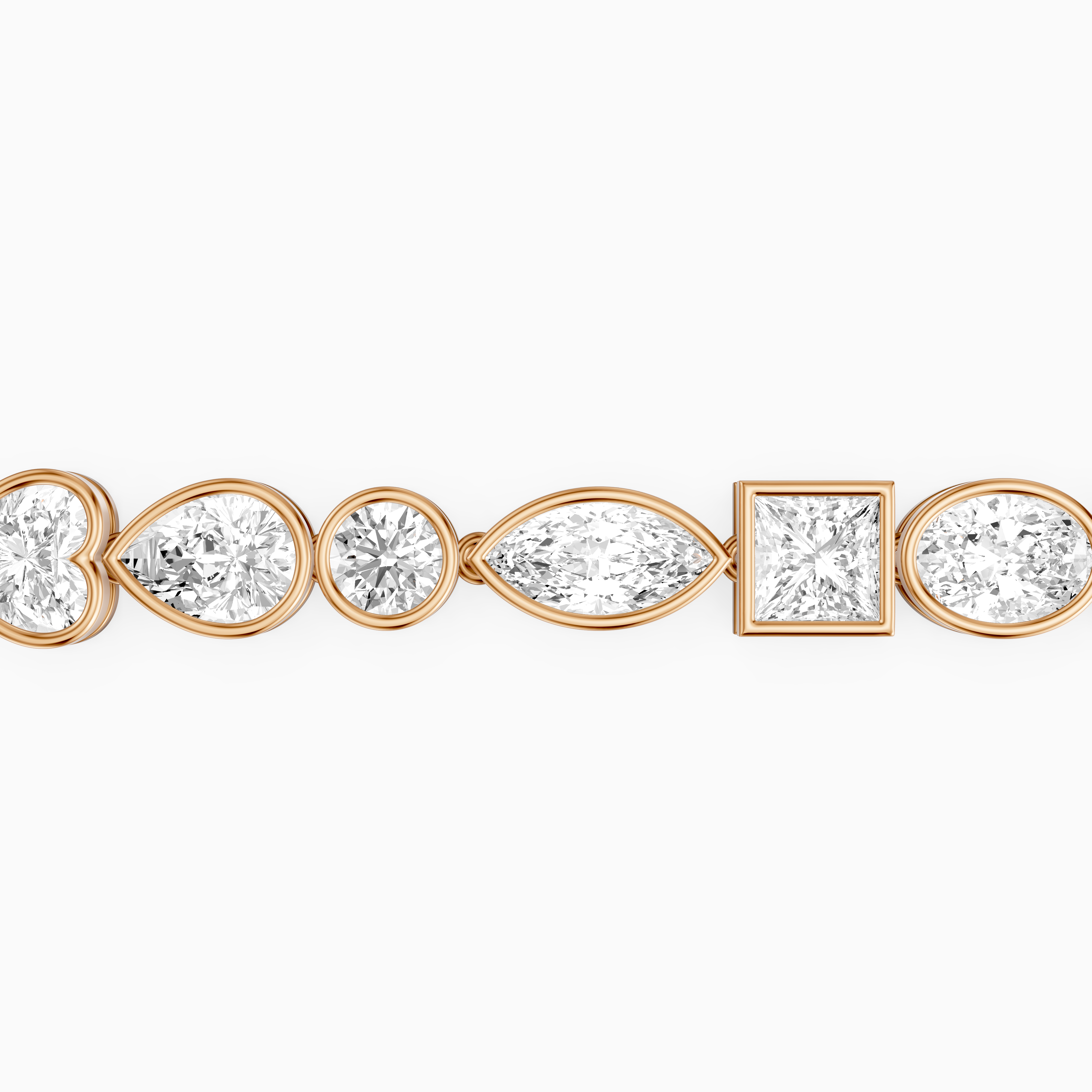 Ily Multi Shape Lab Grown Diamond Bezel Tennis Bracelet
