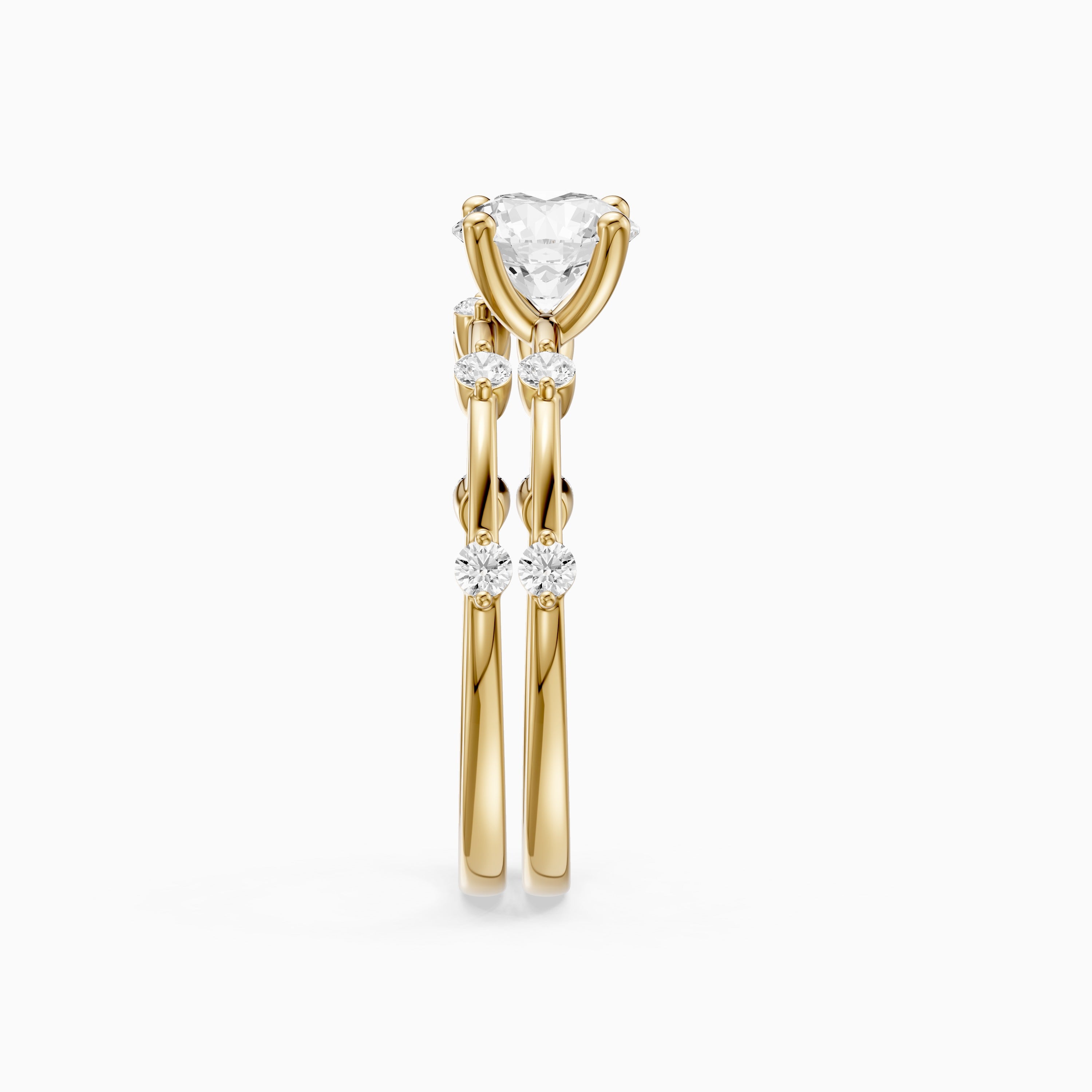 Ivone Round Lab Grown Diamond Station Accent Bridal Set