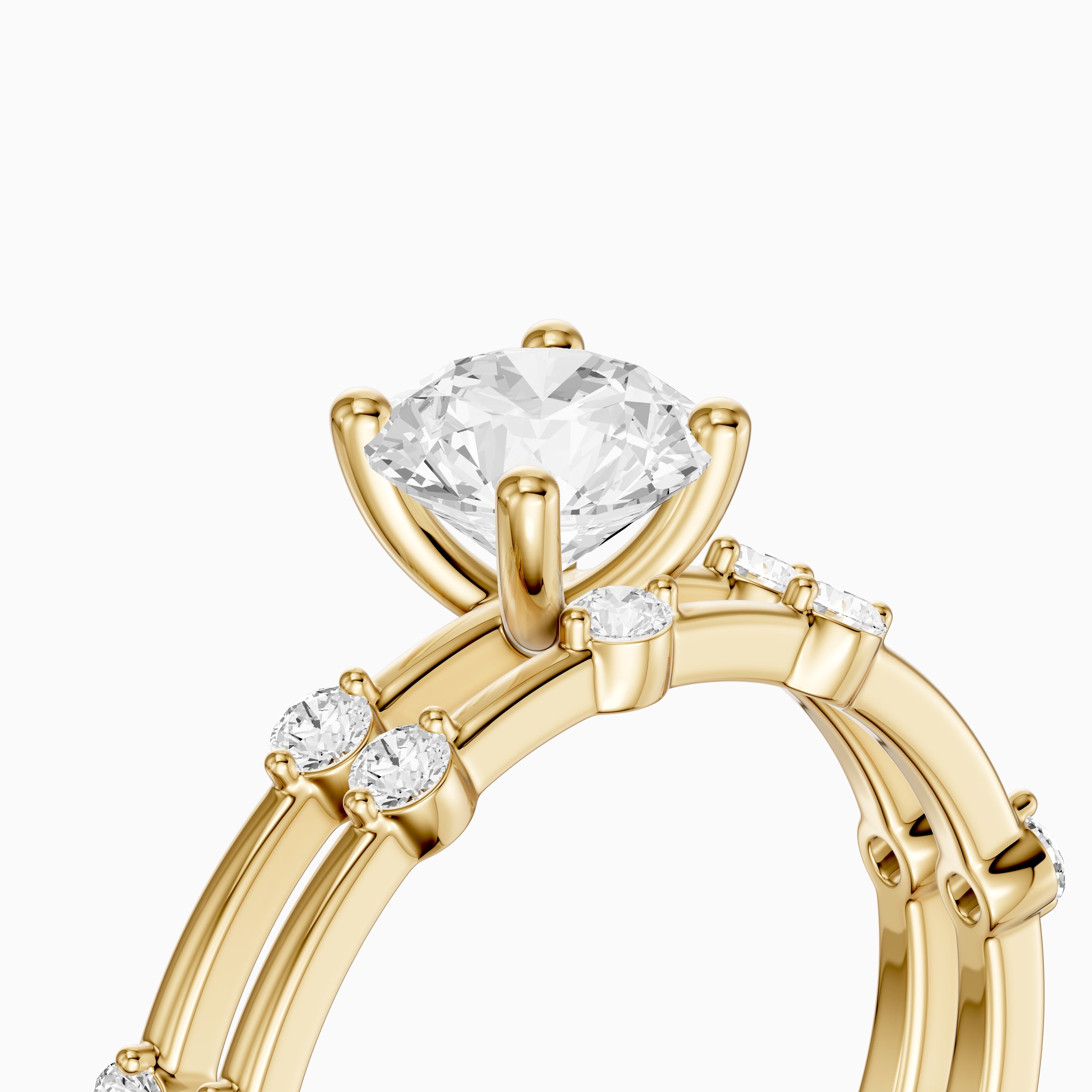Ivone Round Lab Grown Diamond Station Accent Bridal Set
