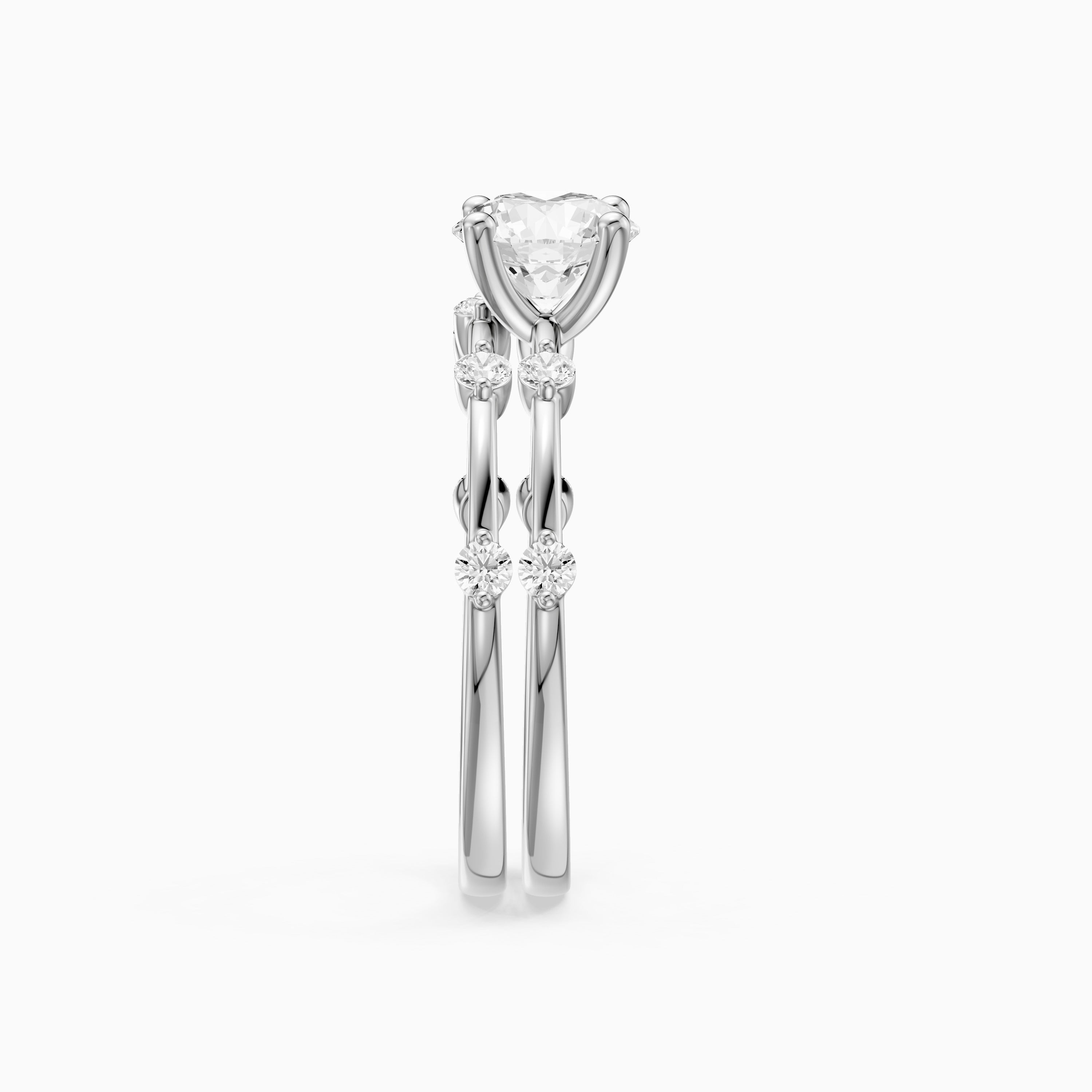 Ivone Round Lab Grown Diamond Station Accent Bridal Set
