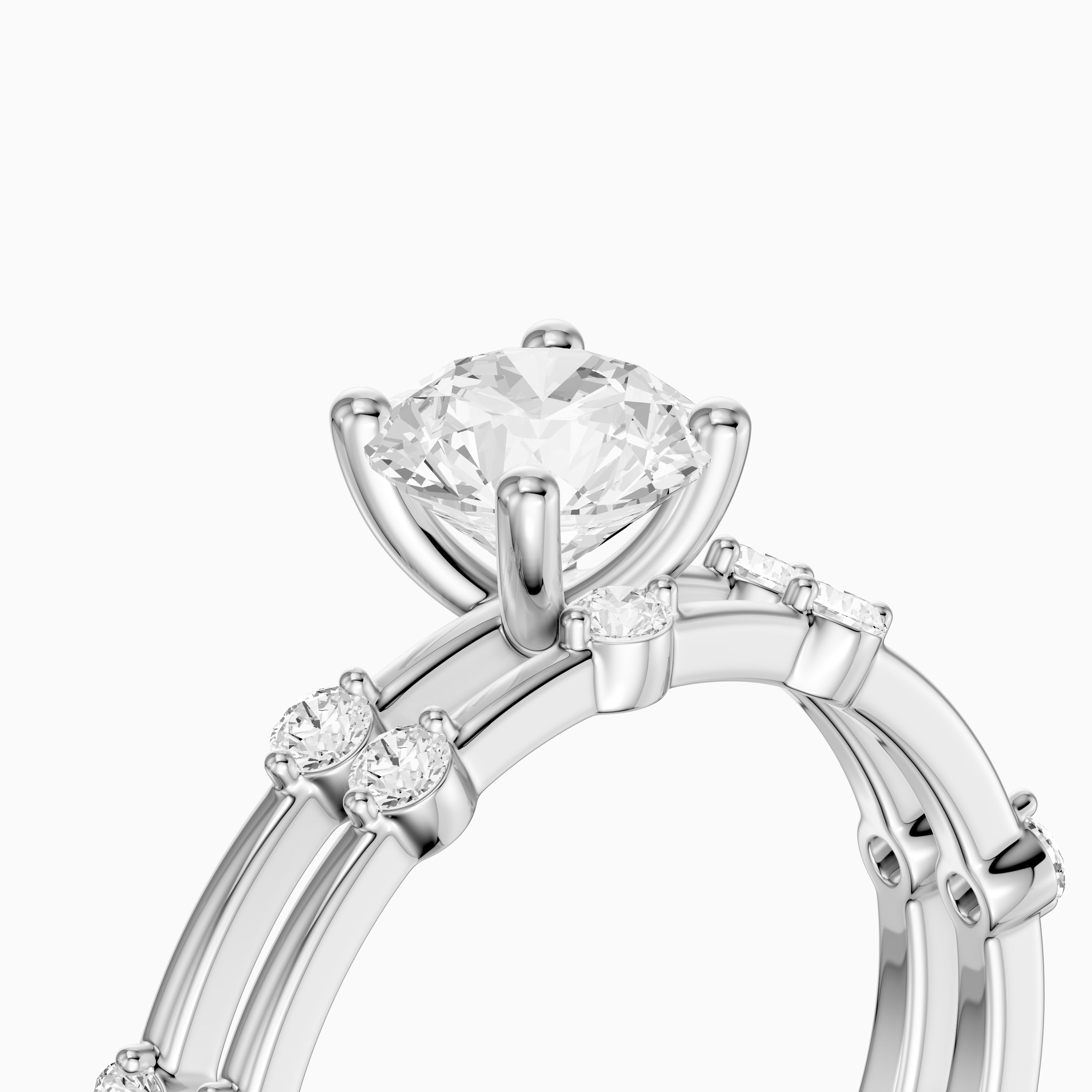 Ivone Round Lab Grown Diamond Station Accent Bridal Set