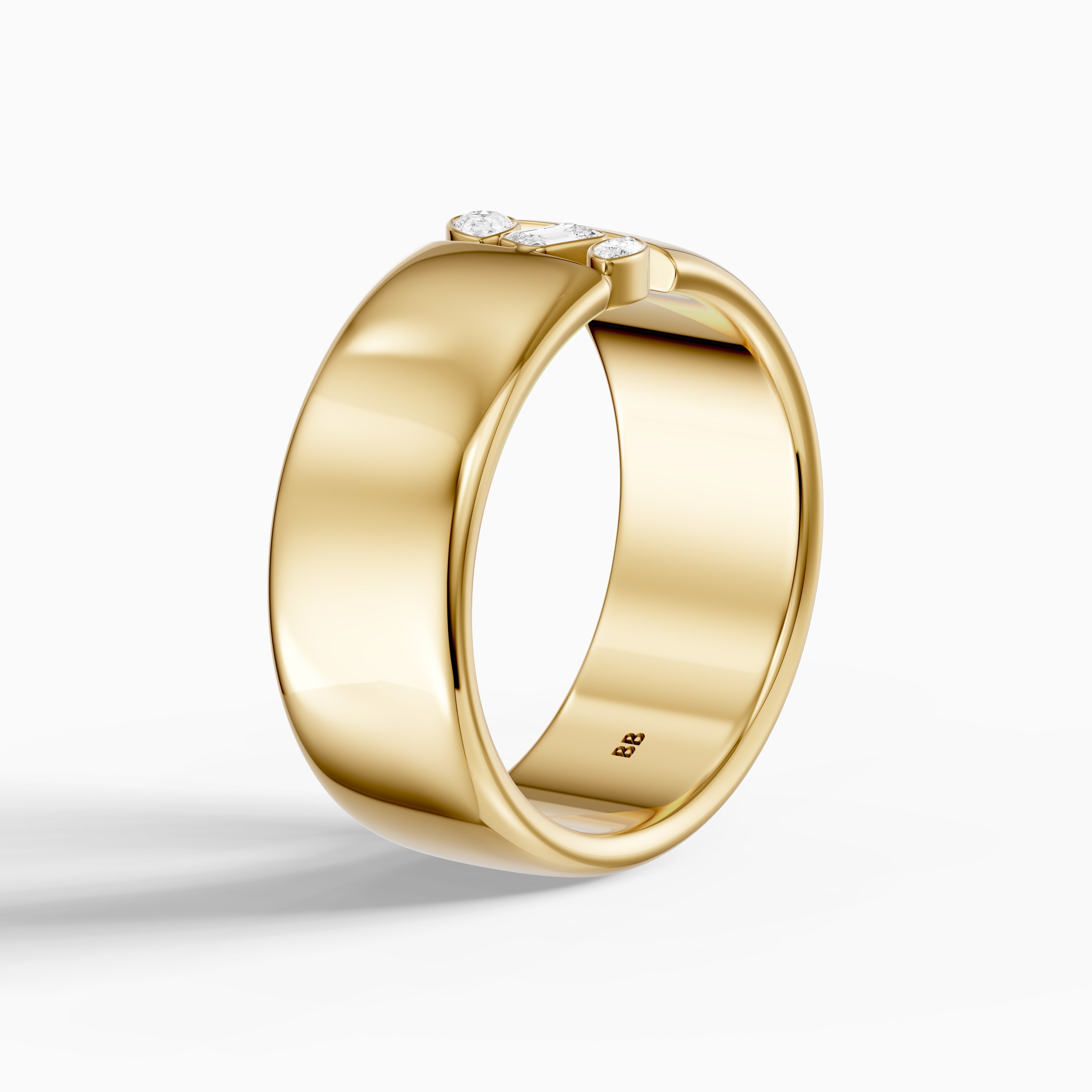 Kora Mixed Shape Lab Diamond Bezel Cluster Cigar Band