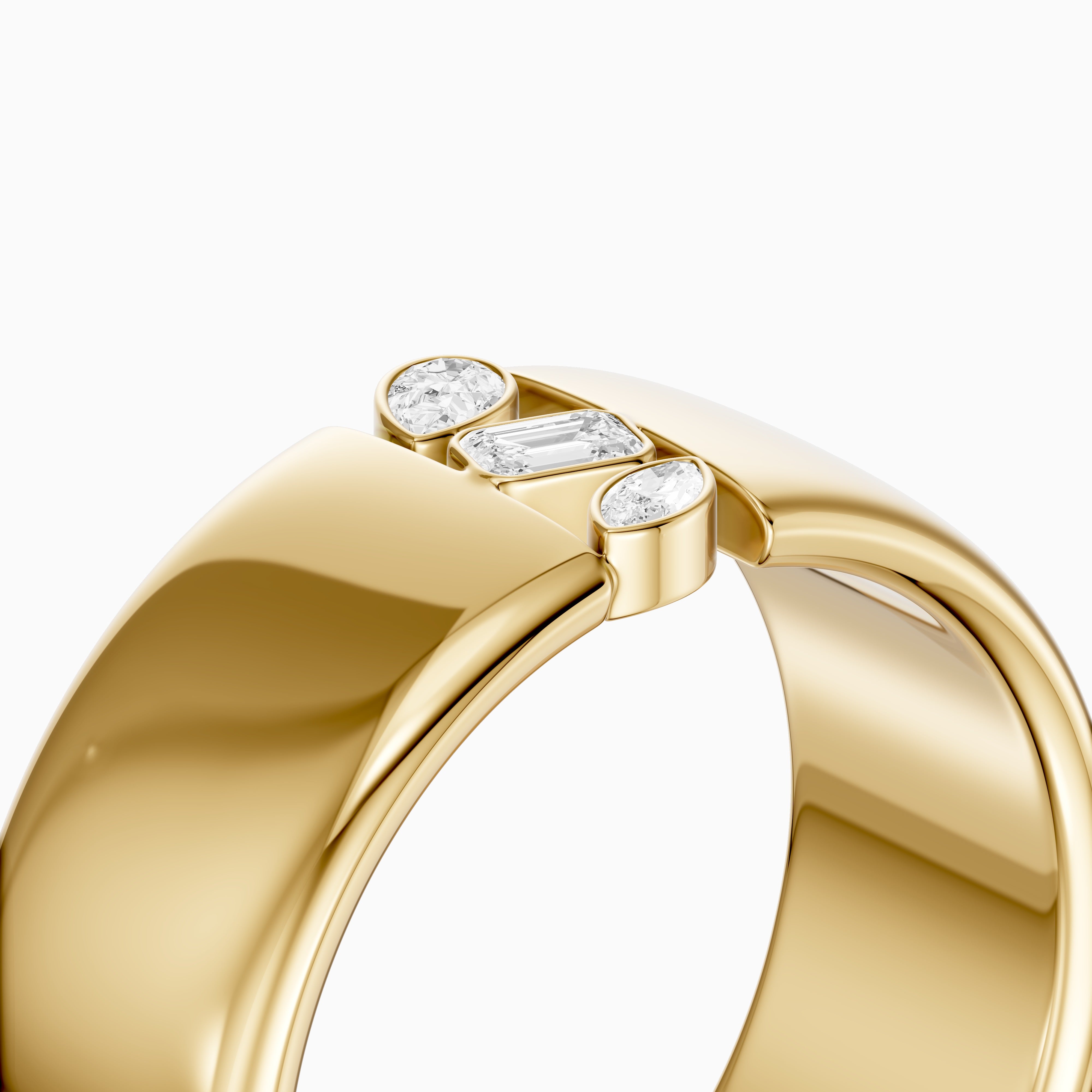 Kora Mixed Shape Lab Diamond Bezel Cluster Cigar Band