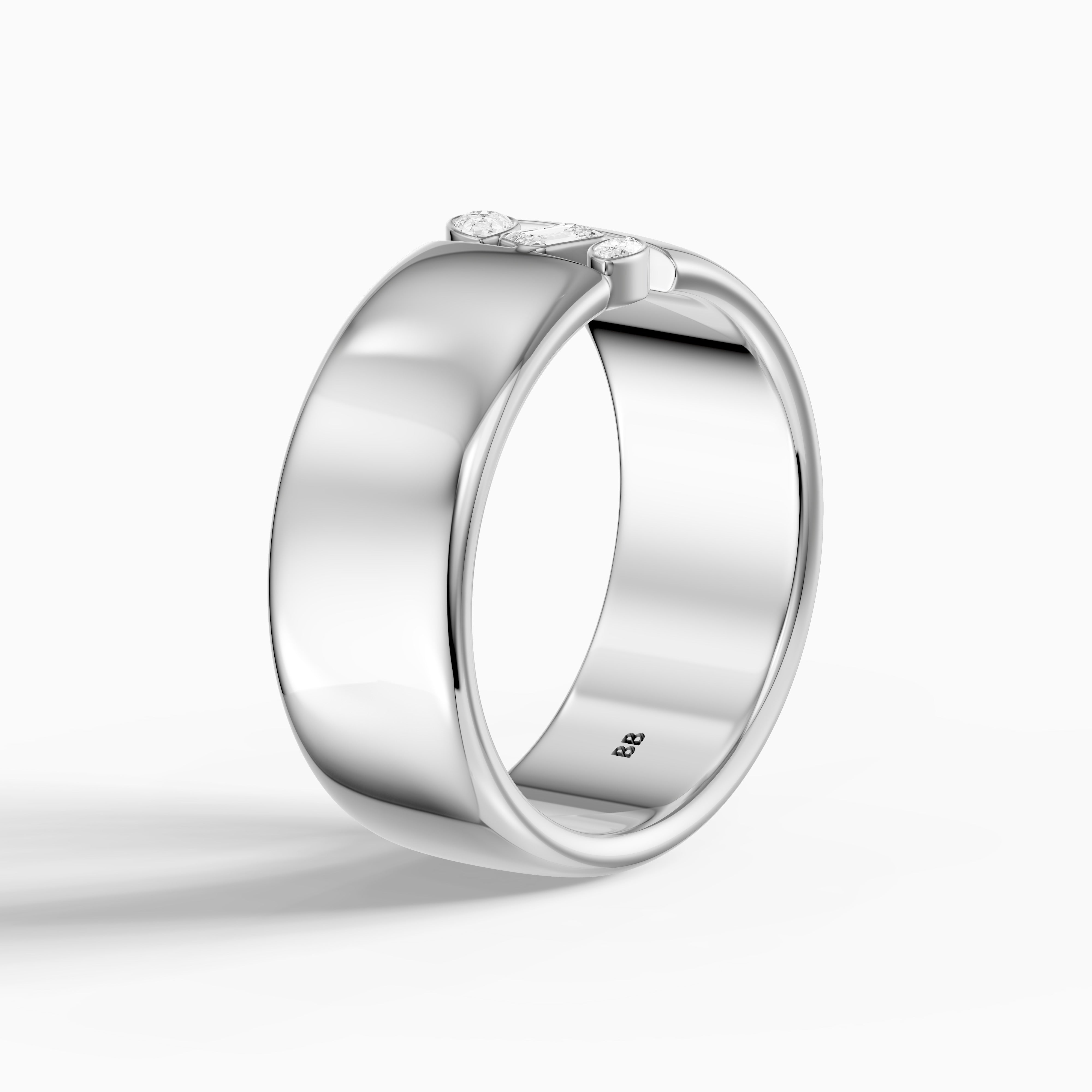 Kora Mixed Shape Lab Diamond Bezel Cluster Cigar Band