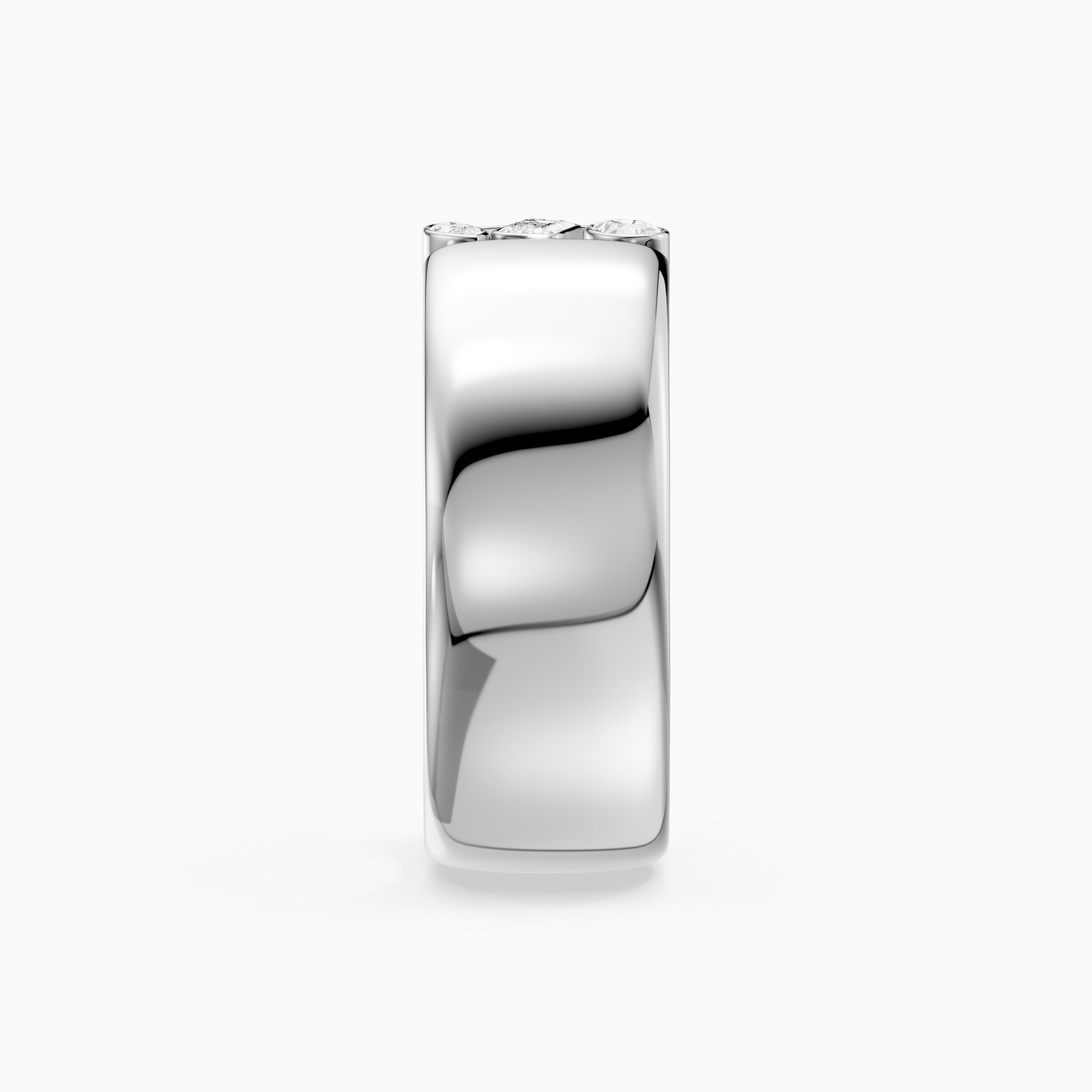 Kora Mixed Shape Lab Diamond Bezel Cluster Cigar Band