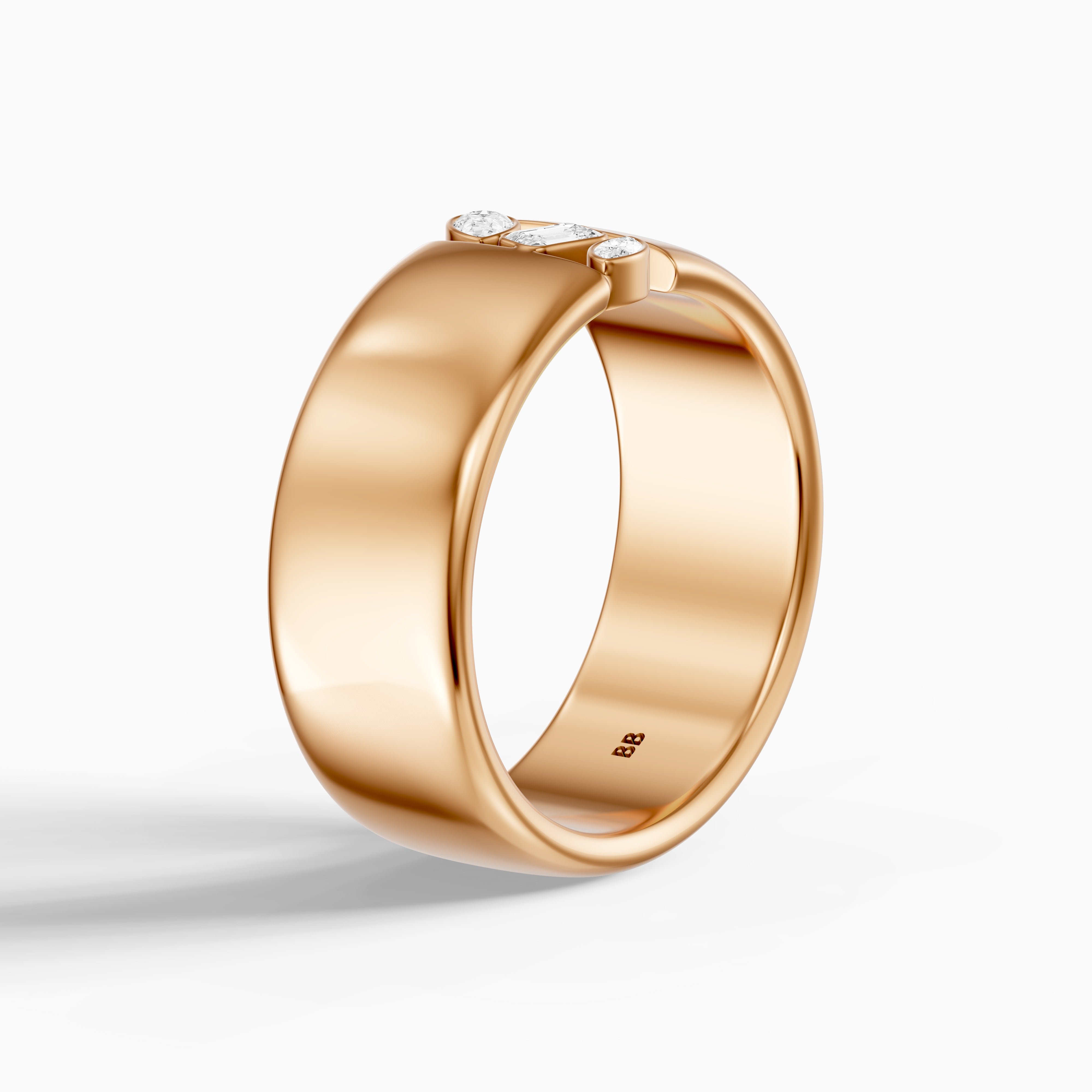 Kora Mixed Shape Lab Diamond Bezel Cluster Cigar Band