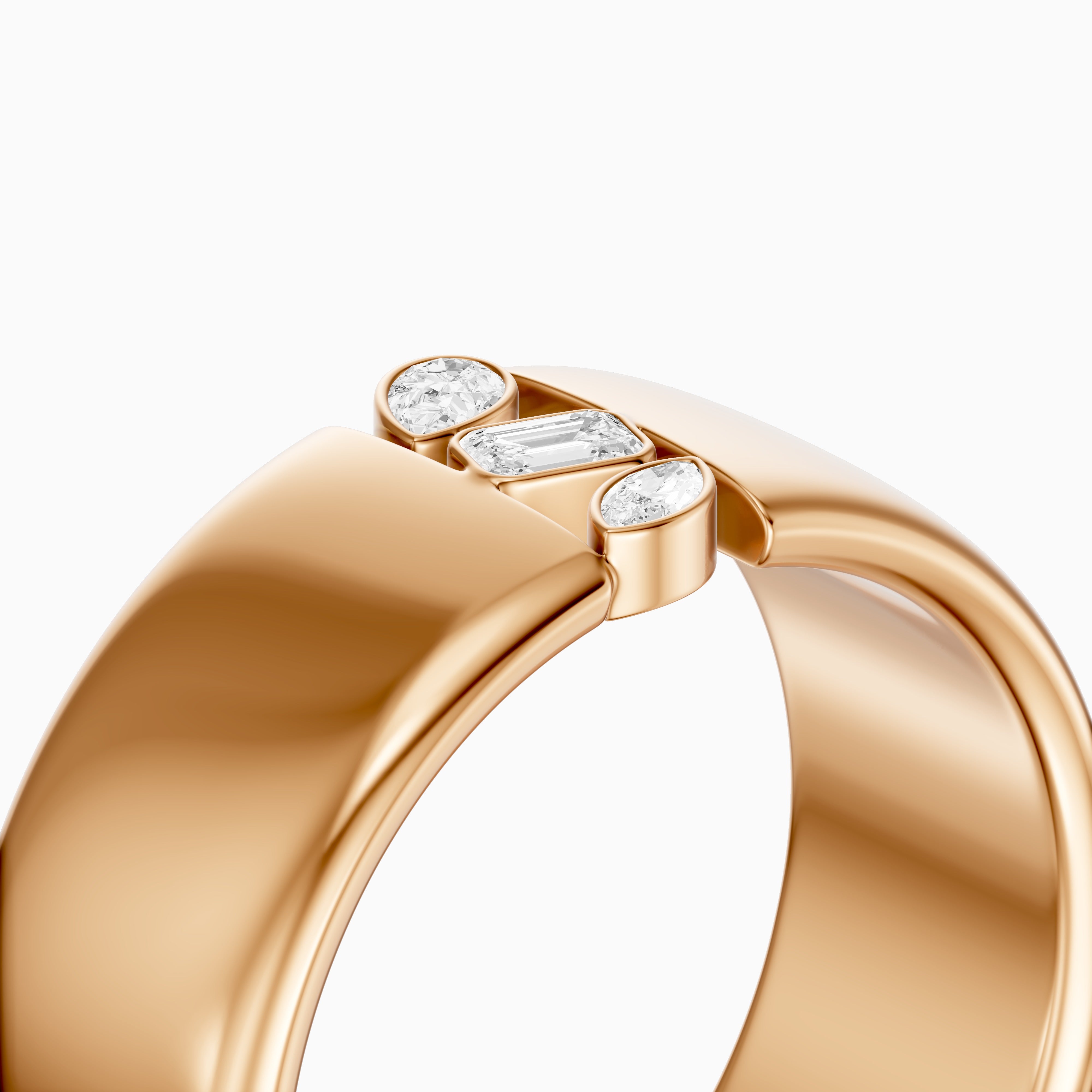 Kora Mixed Shape Lab Diamond Bezel Cluster Cigar Band