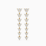 Waverly Round Lab Grown Diamond Cluster Linear Drop Earrings