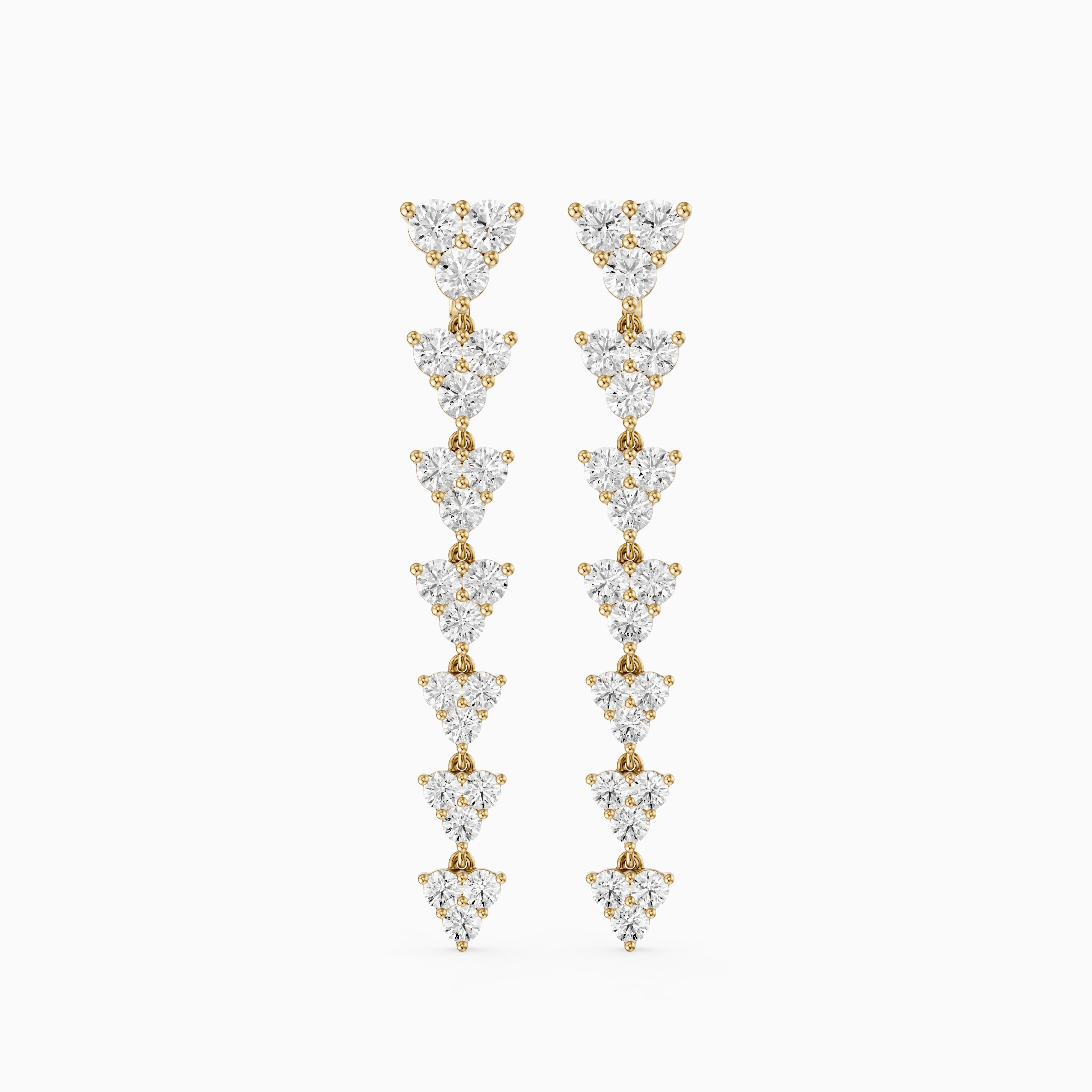 Waverly Round Lab Grown Diamond Cluster Linear Drop Earrings