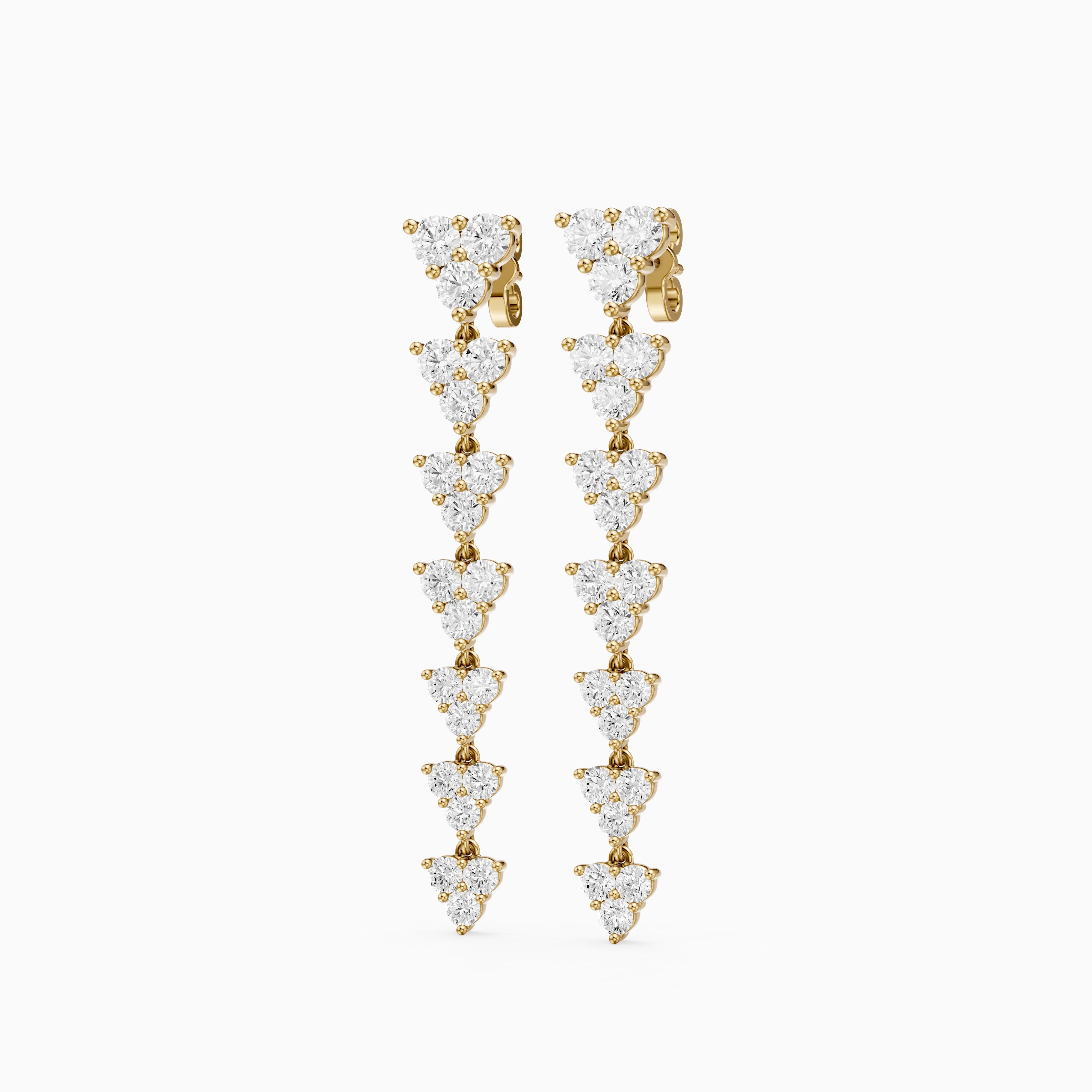 Waverly Round Lab Grown Diamond Cluster Linear Drop Earrings