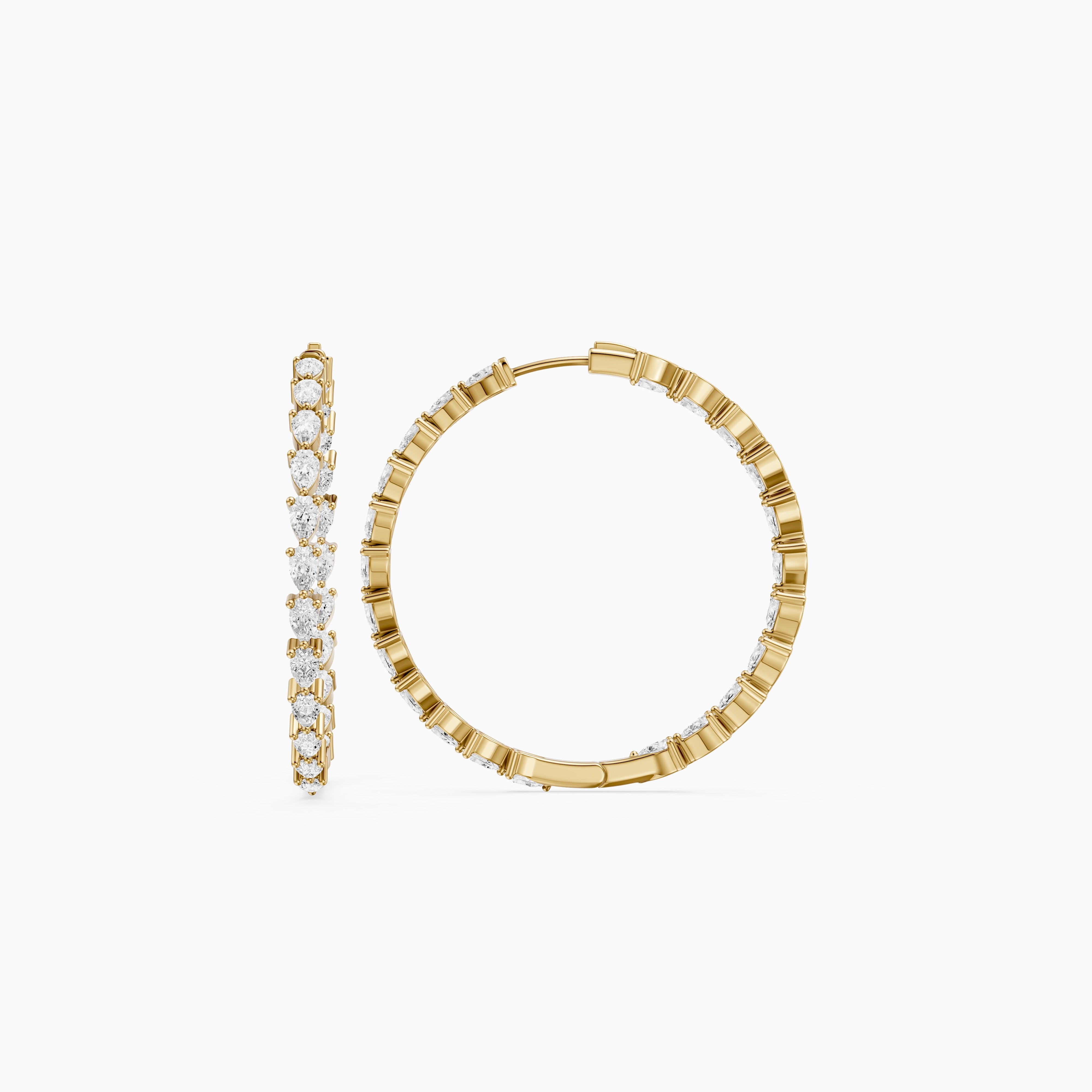 Miriam Pear Shaped Lab Grown Diamond Eternity Hoop Earrings