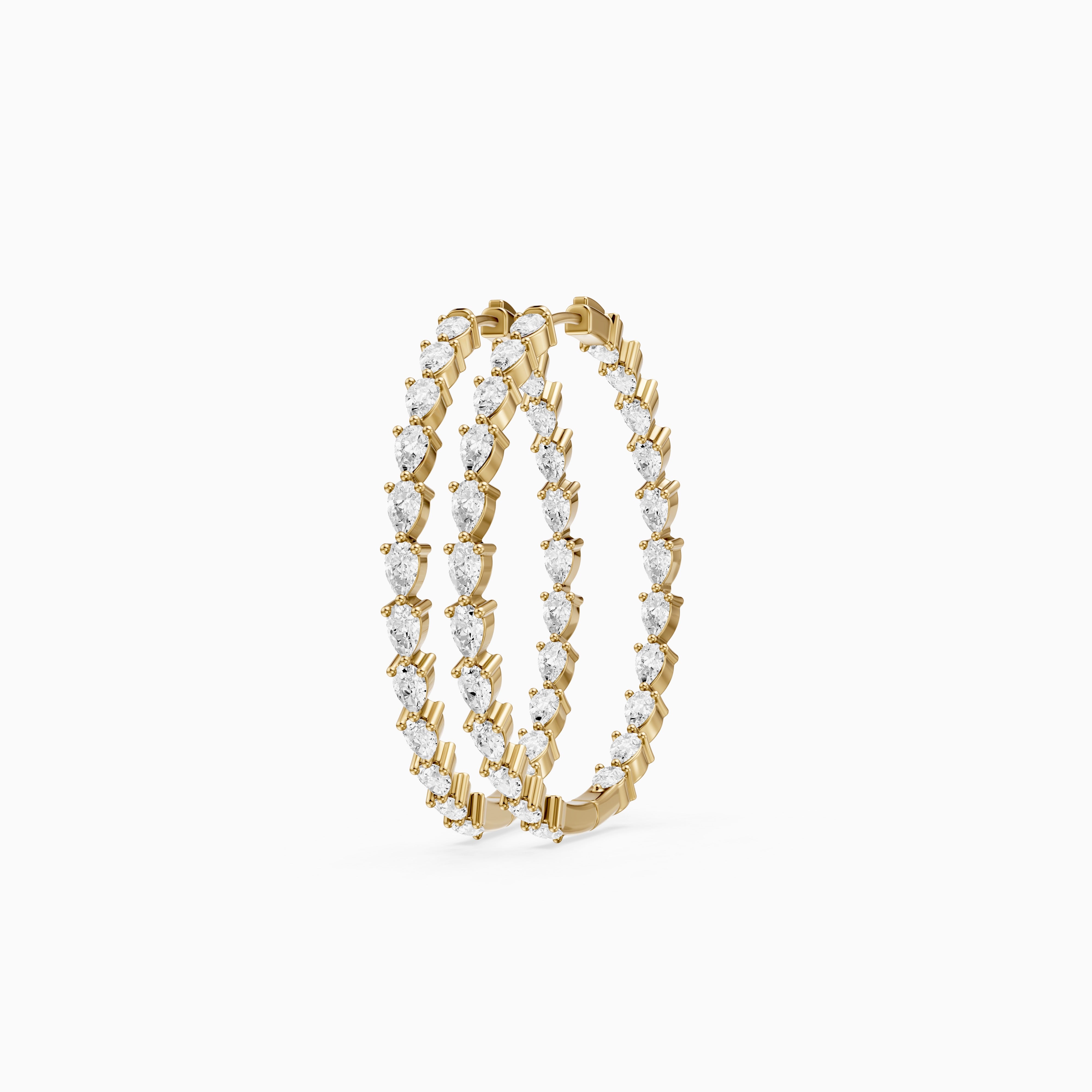 Miriam Pear Shaped Lab Grown Diamond Eternity Hoop Earrings