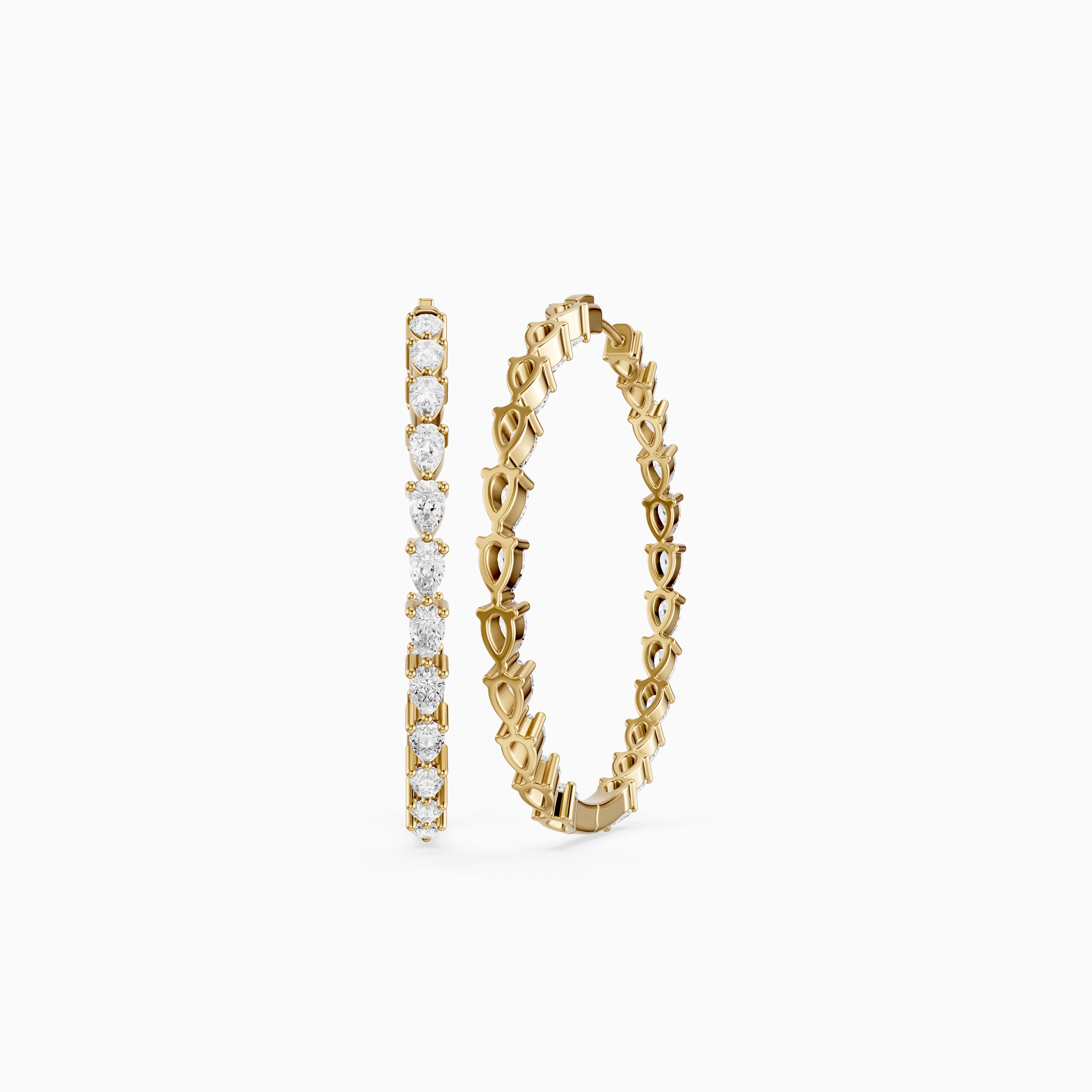 Miriam Pear Shaped Lab Grown Diamond Eternity Hoop Earrings