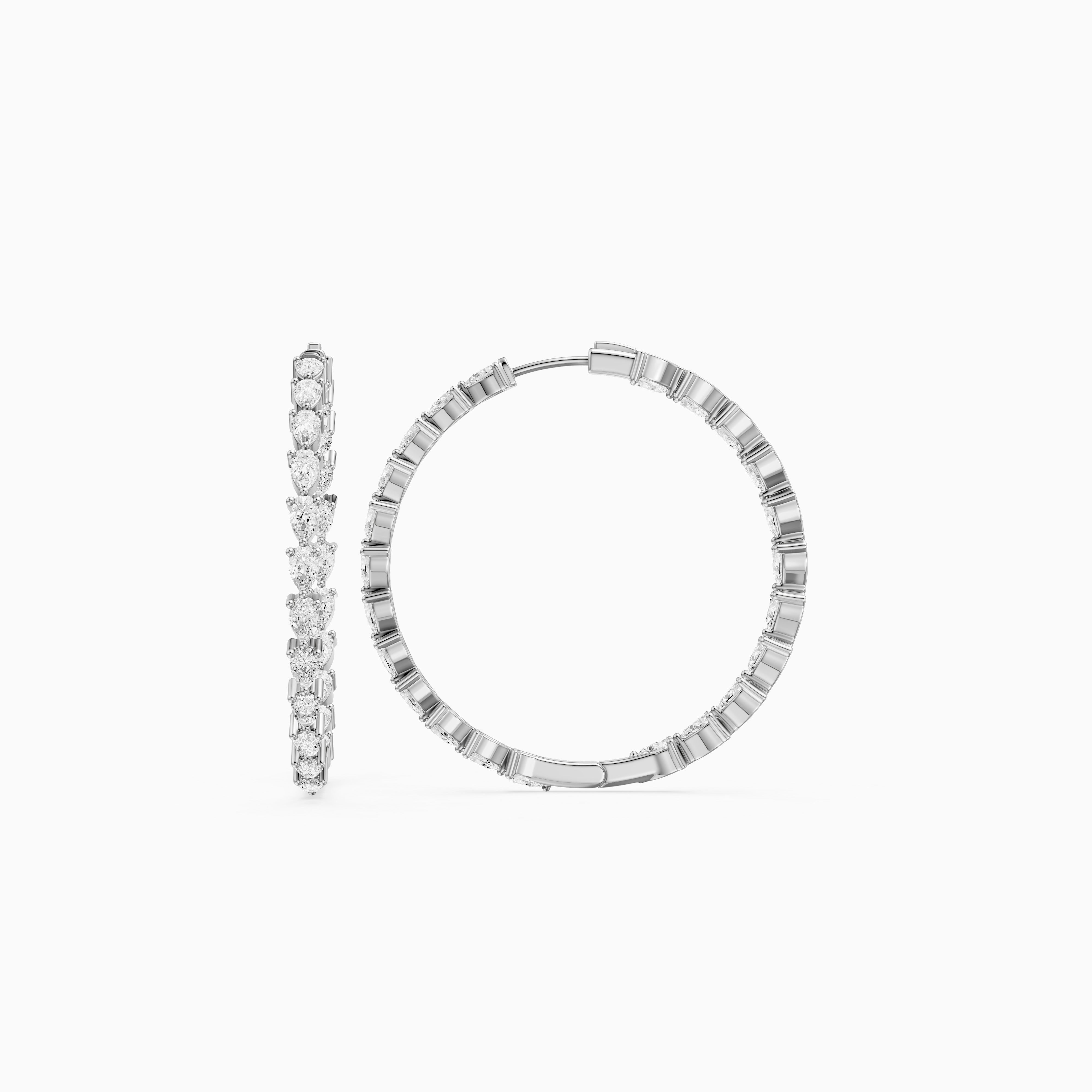 Miriam Pear Shaped Lab Grown Diamond Eternity Hoop Earrings