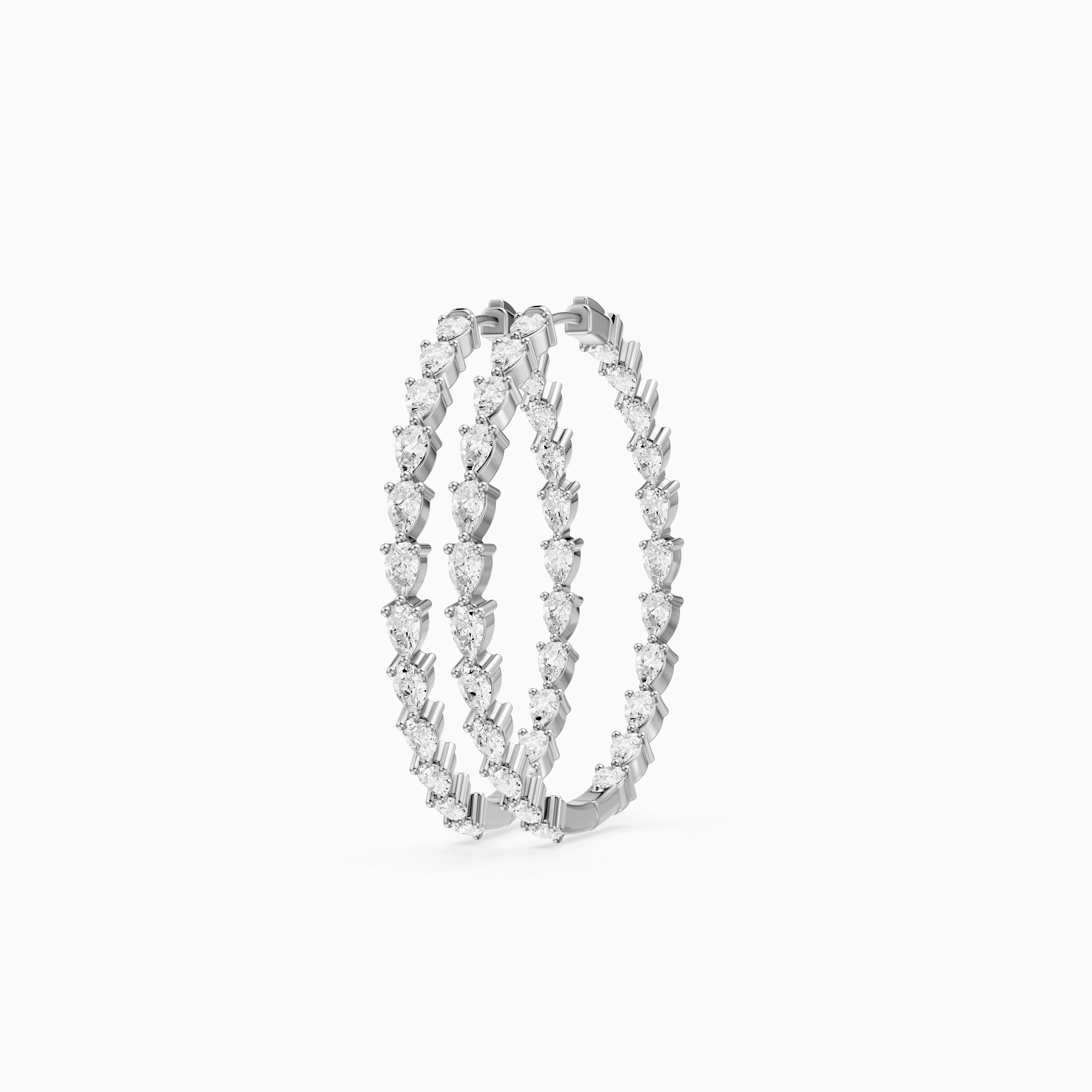 Miriam Pear Shaped Lab Grown Diamond Eternity Hoop Earrings