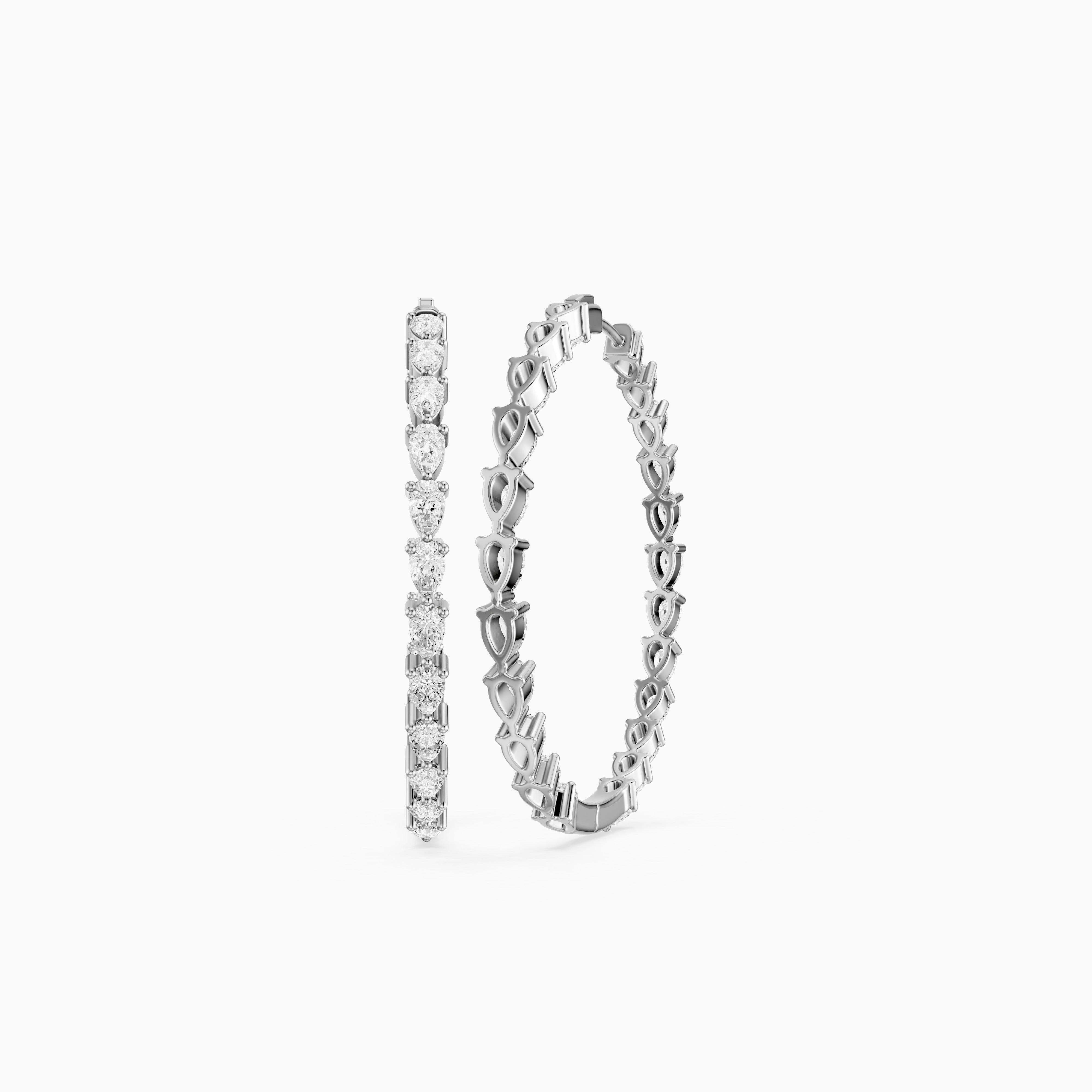 Miriam Pear Shaped Lab Grown Diamond Eternity Hoop Earrings
