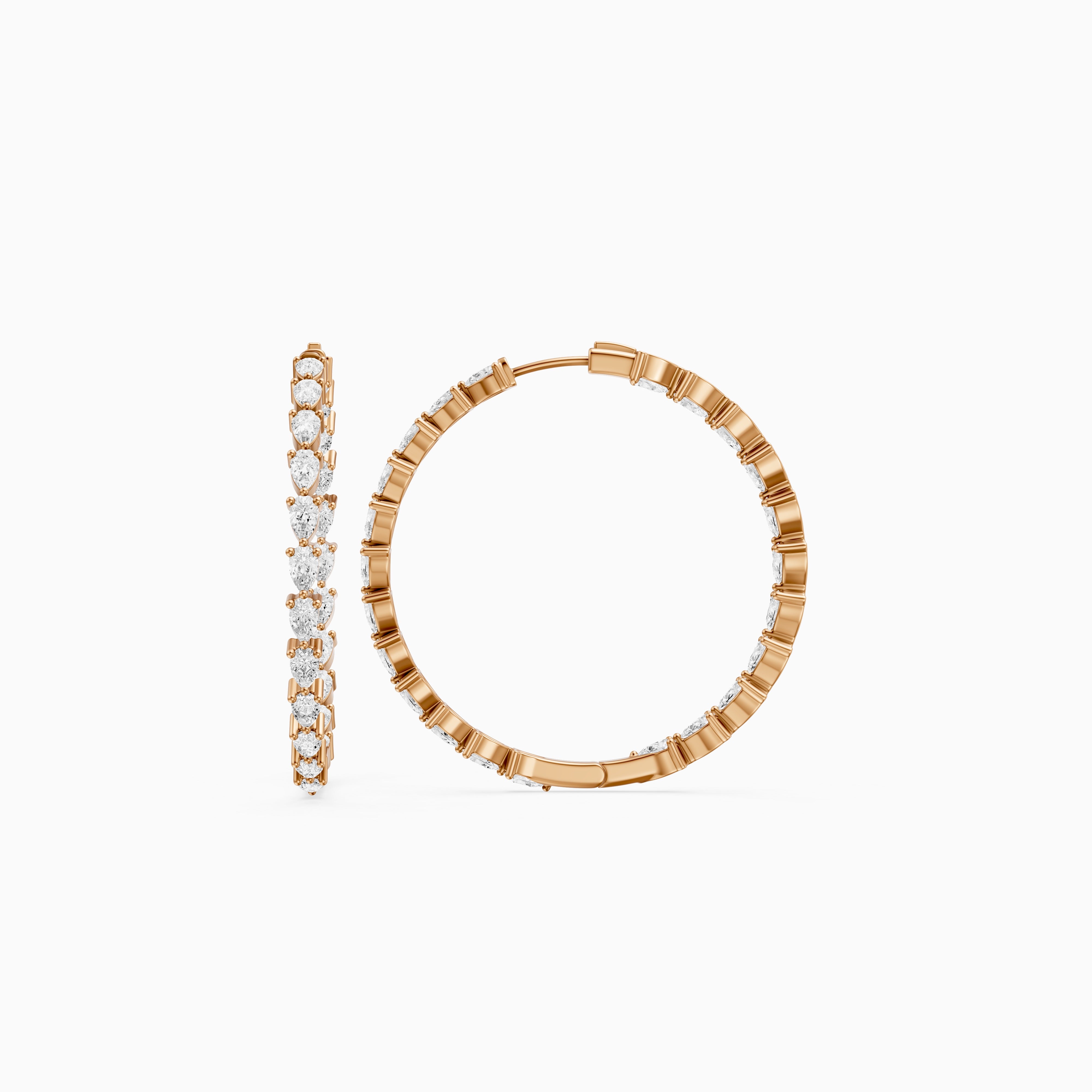 Miriam Pear Shaped Lab Grown Diamond Eternity Hoop Earrings