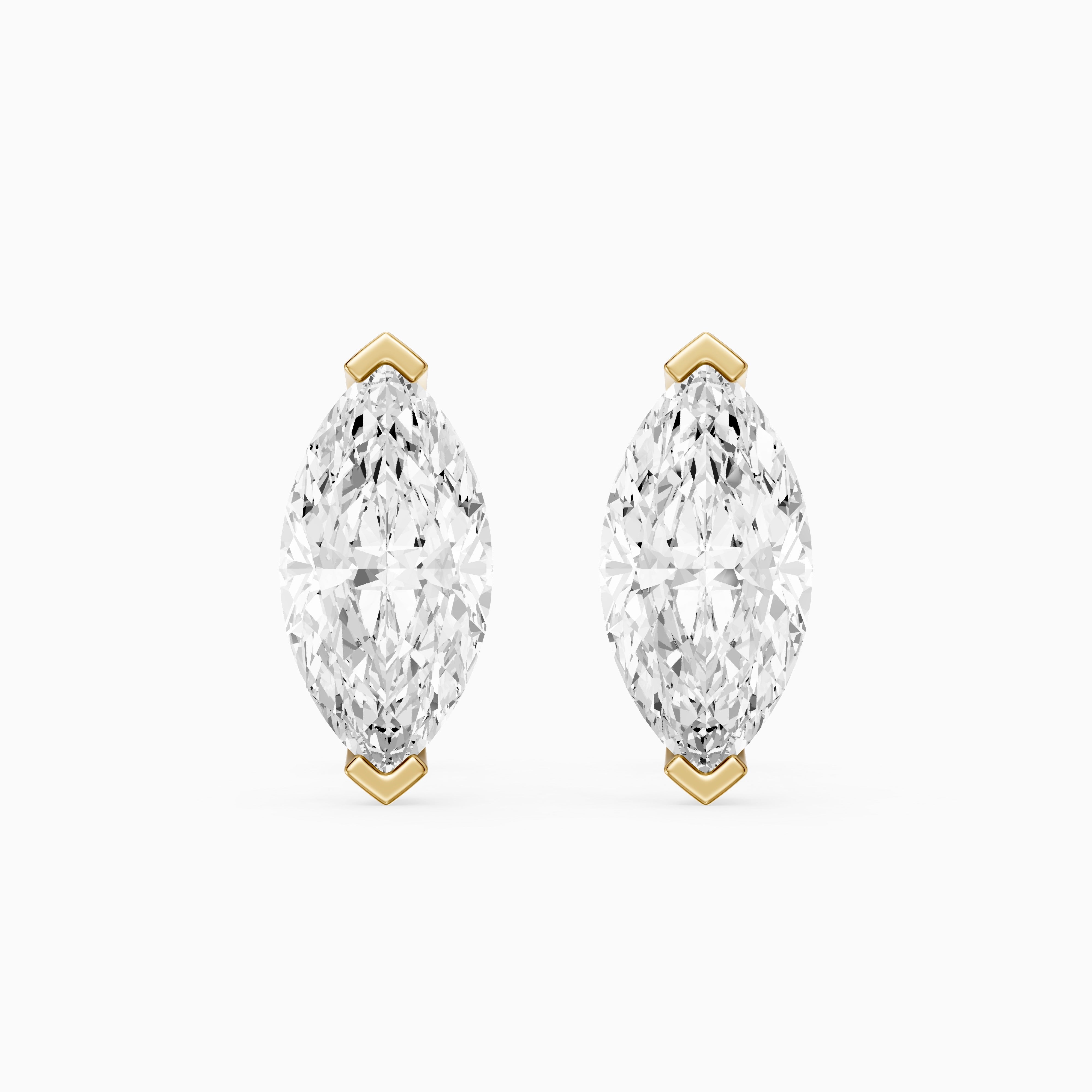 Joana Marquise Cut Lab Grown Diamond V Prong Stud Earrings