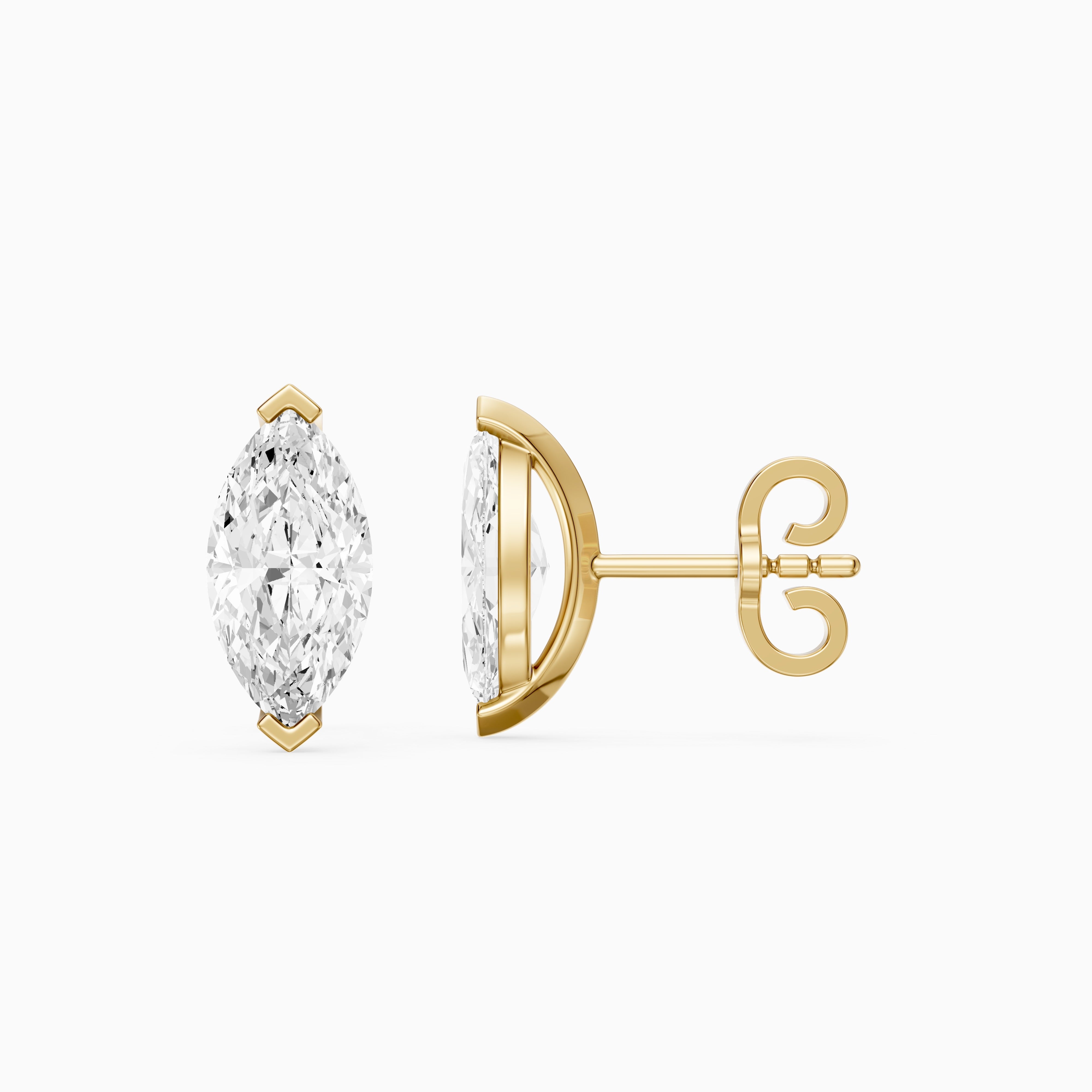 Joana Marquise Cut Lab Grown Diamond V Prong Stud Earrings