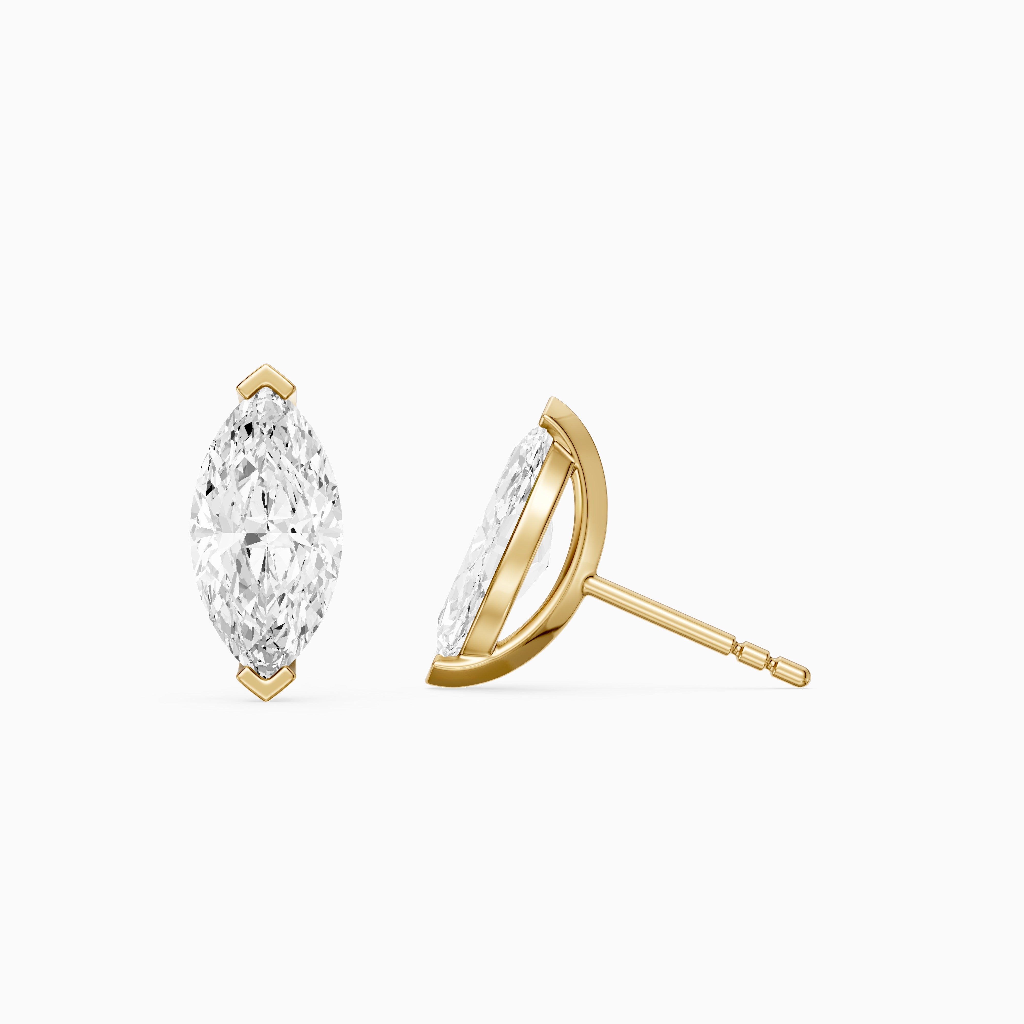 Joana Marquise Cut Lab Grown Diamond V Prong Stud Earrings