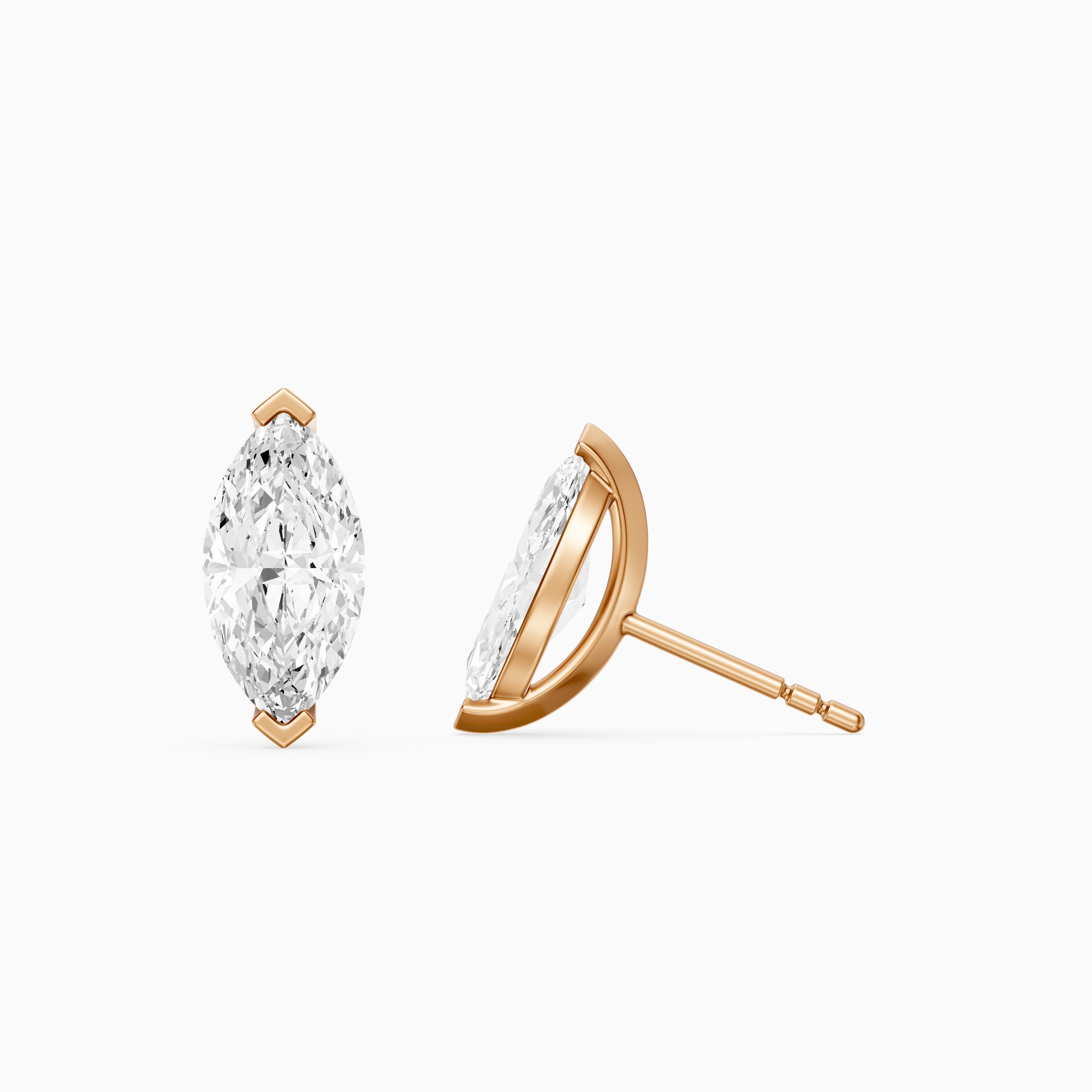 Joana Marquise Cut Lab Grown Diamond V Prong Stud Earrings