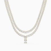 Adeline Double Row Lab Grown Diamond Drop Tennis Necklace