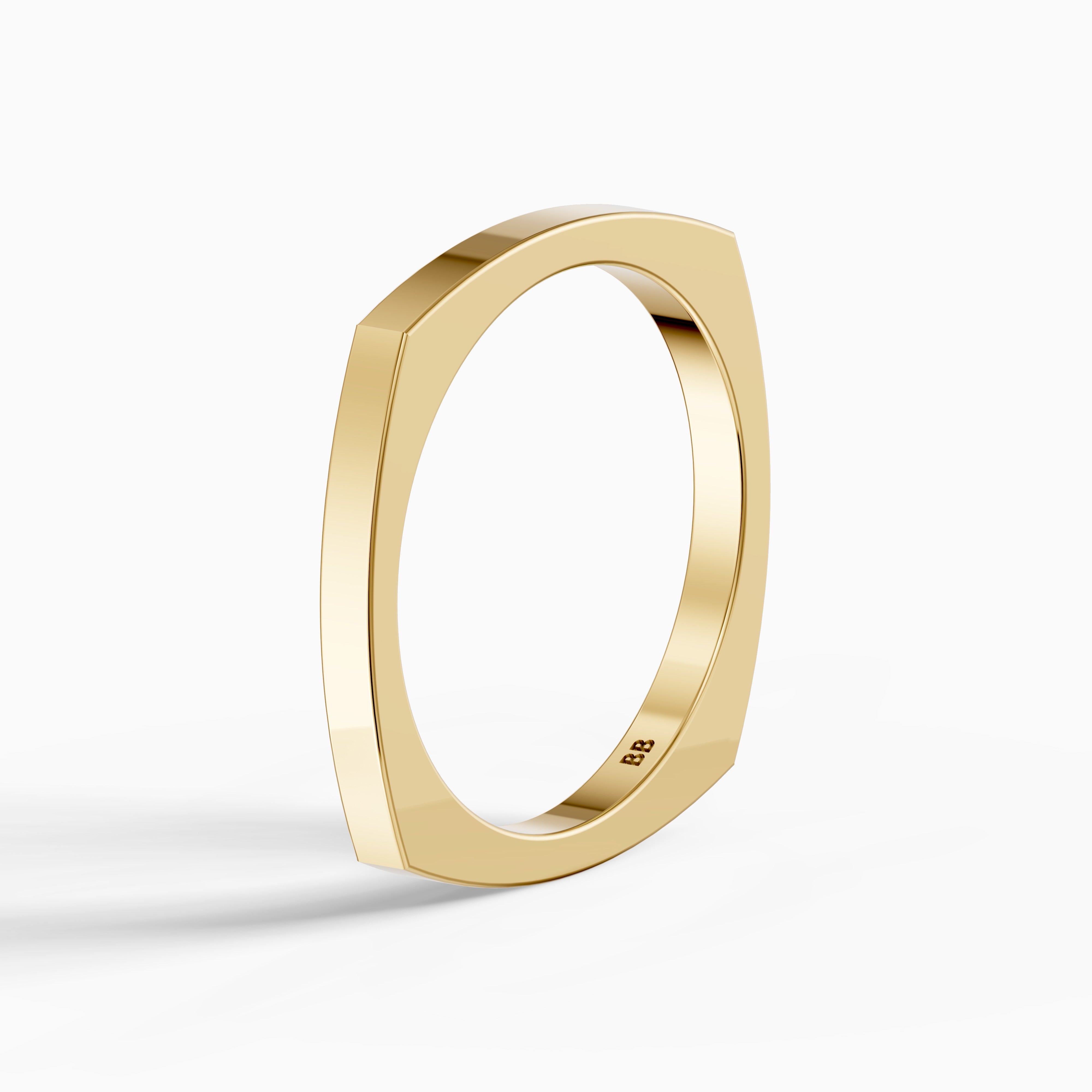 Veda Square Plain Wedding Band