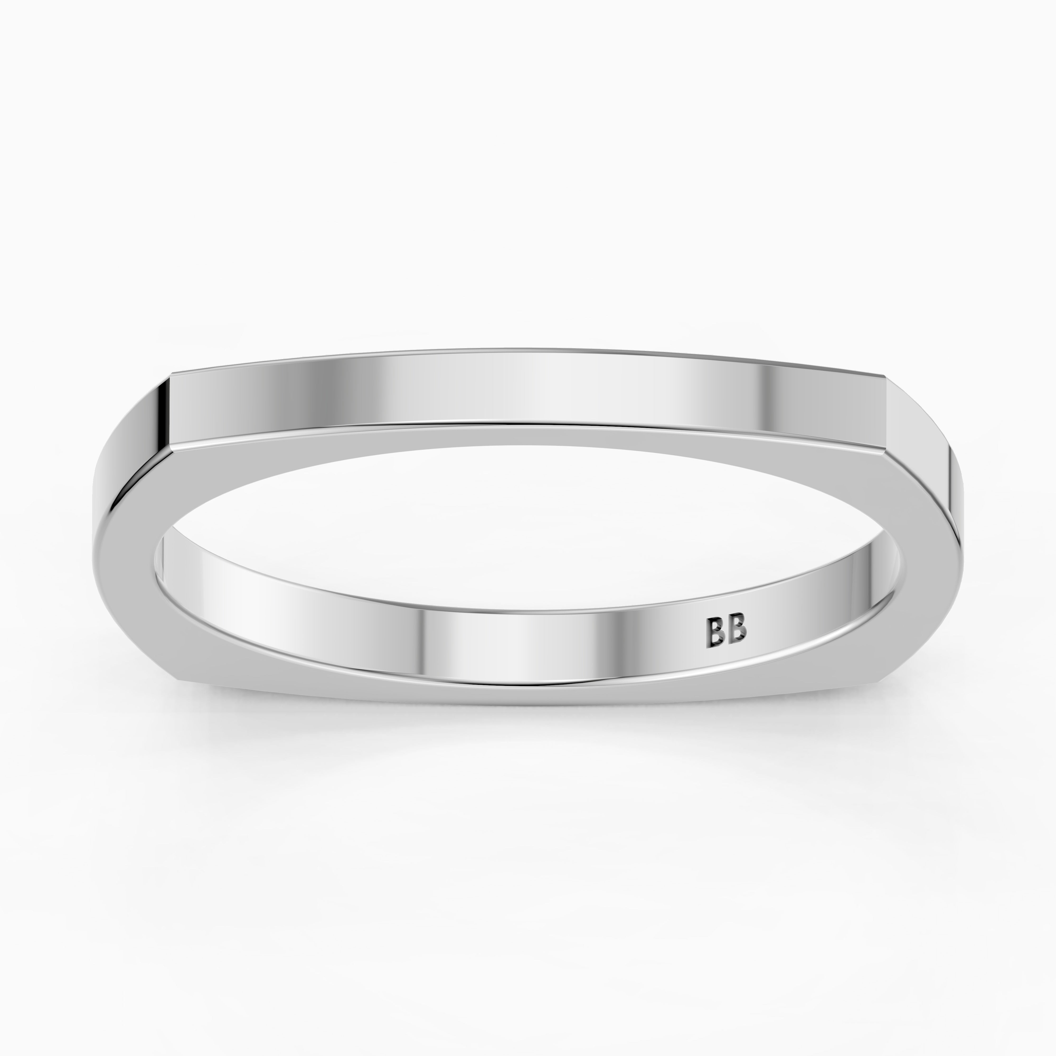 Veda Square Plain Wedding Band