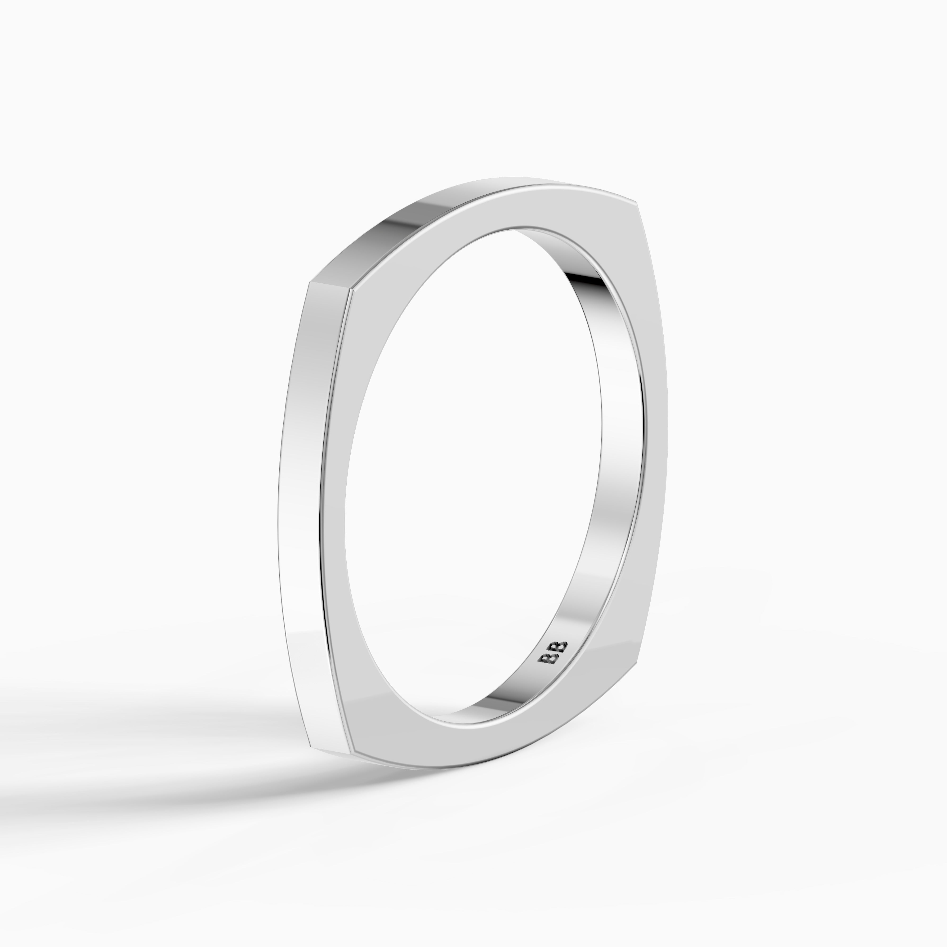 Veda Square Plain Wedding Band