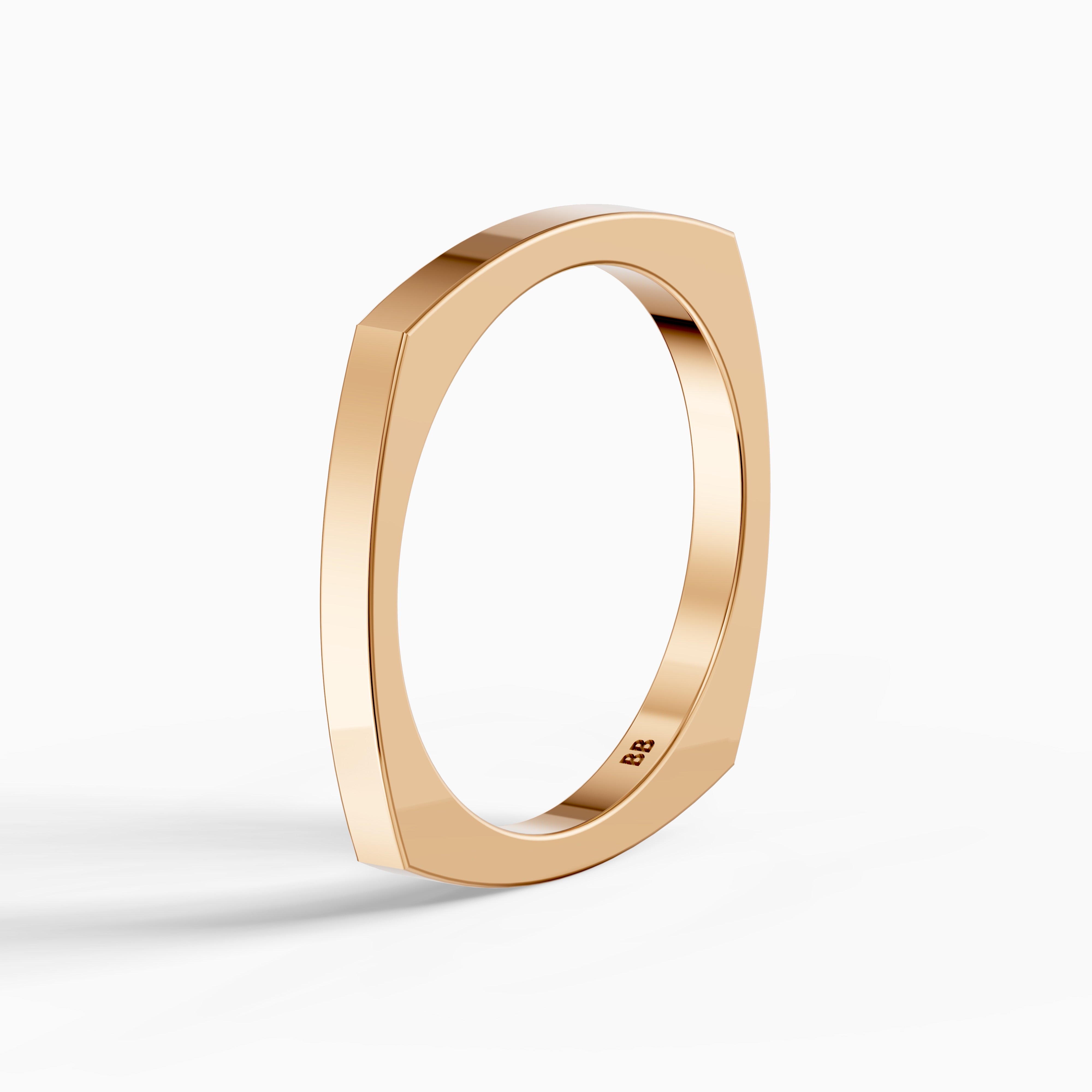 Veda Square Plain Wedding Band