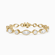Sasilvia Round Cut and Marquise Cut Lab Grown Diamond Bezel Tennis Bracelet