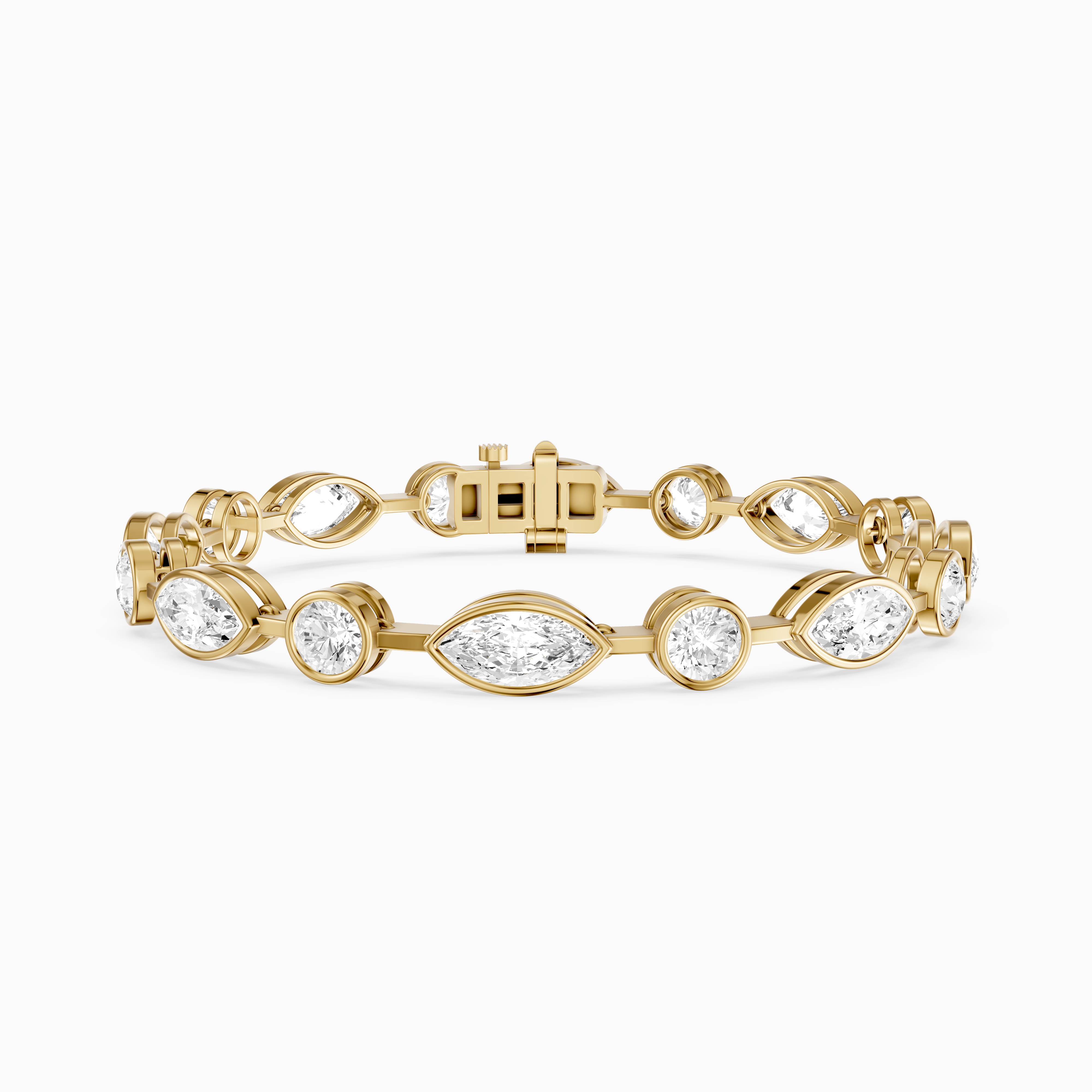 Sasilvia Round Cut and Marquise Cut Lab Grown Diamond Bezel Tennis Bracelet