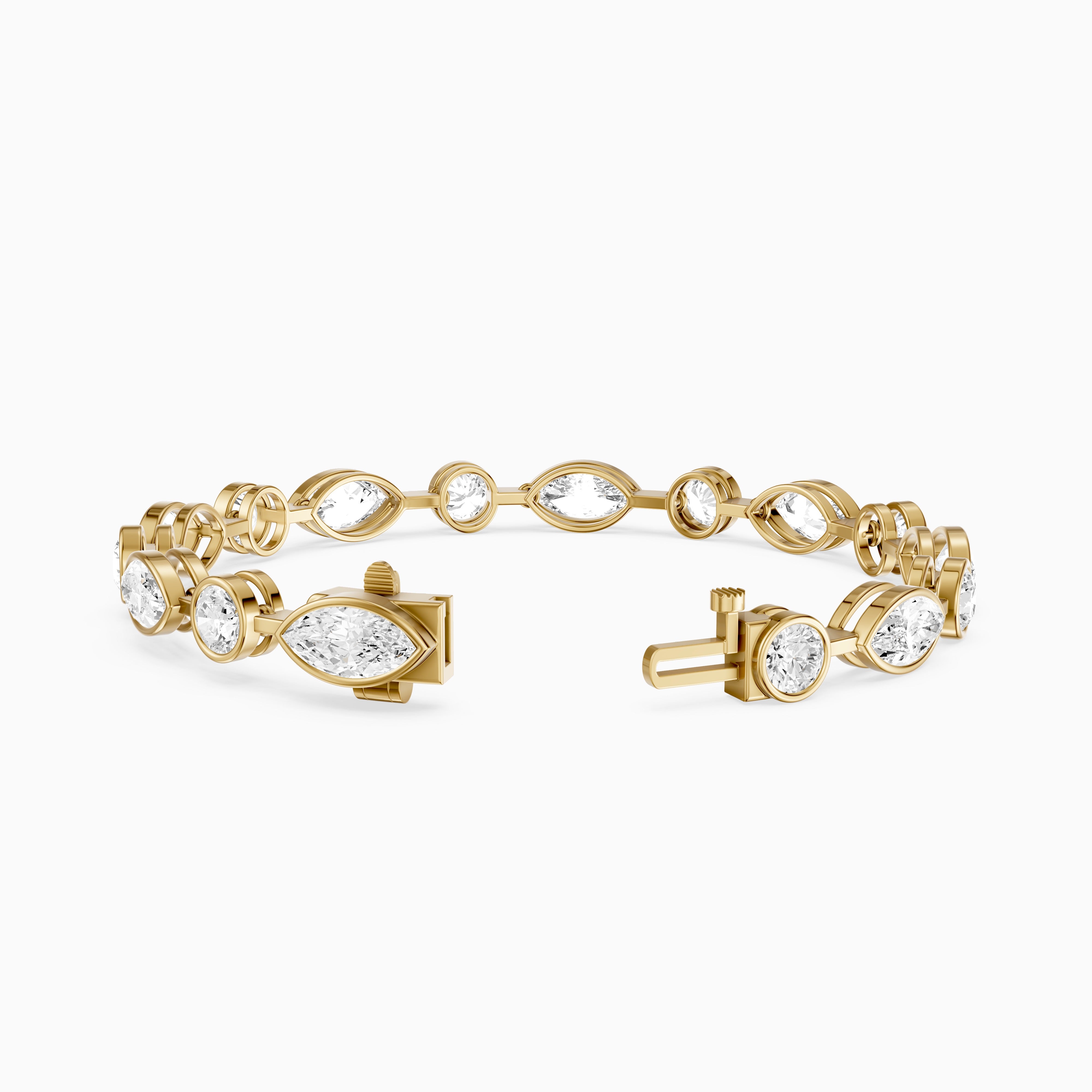 Sasilvia Round Cut and Marquise Cut Lab Grown Diamond Bezel Tennis Bracelet