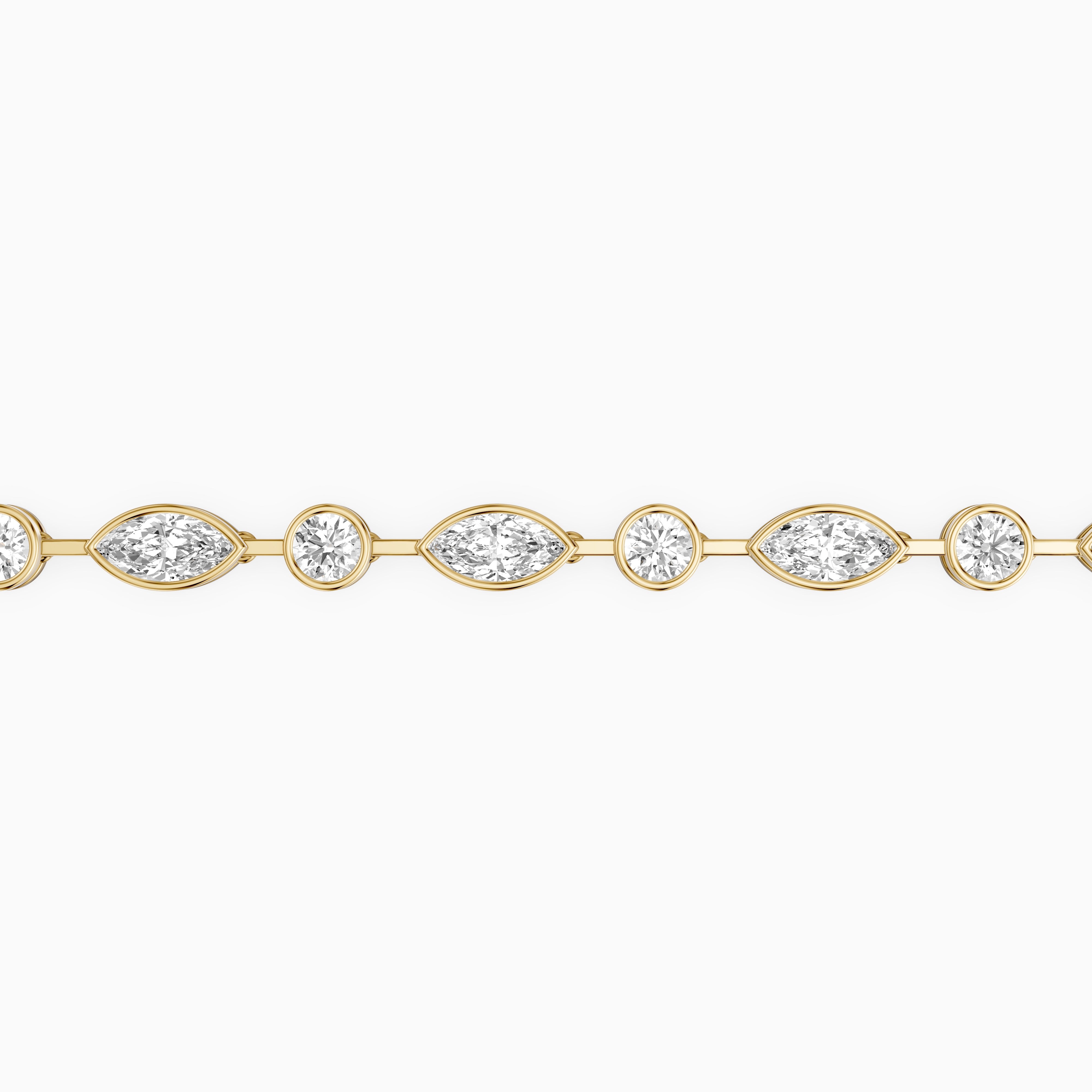 Sasilvia Round Cut and Marquise Cut Lab Grown Diamond Bezel Tennis Bracelet